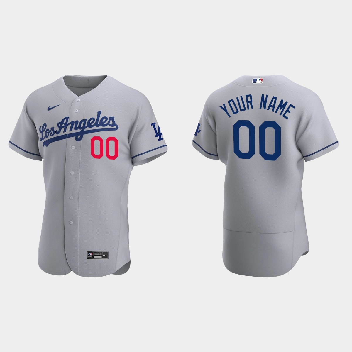 Men's Los Angeles Dodgers Gray 2020 Road Custom Jersey