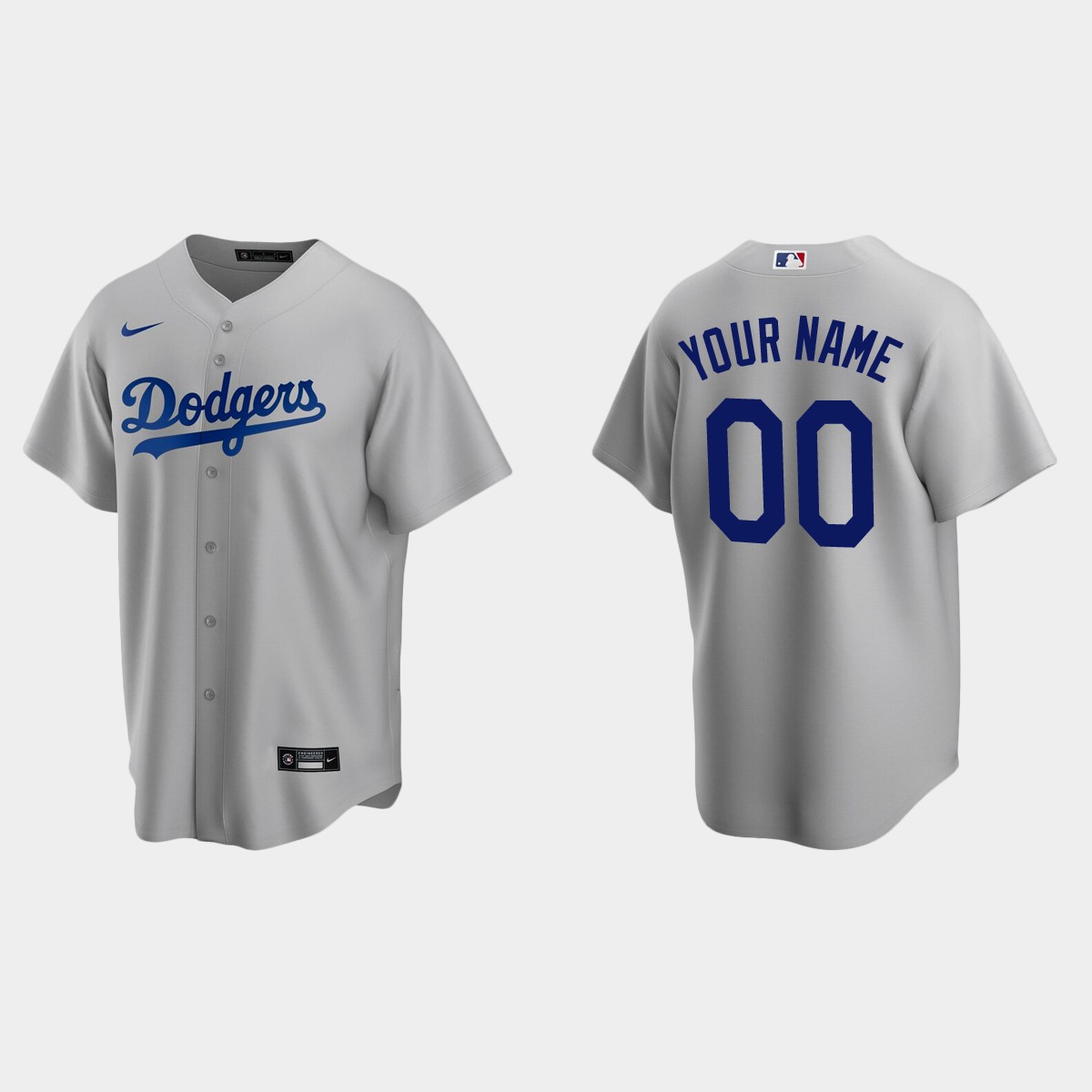 Men's Los Angeles Dodgers Gray Alternate Custom Jersey