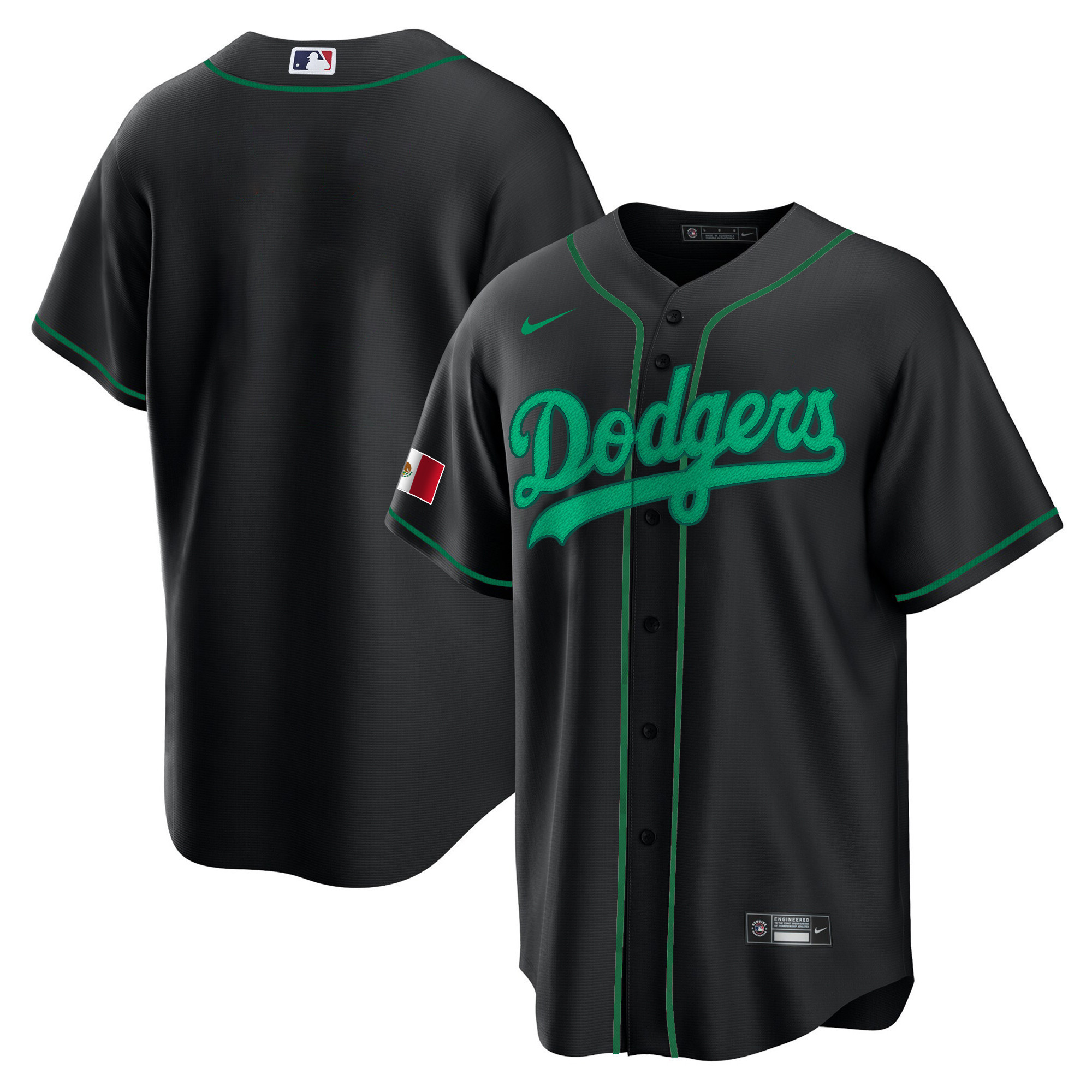 Men's Los Angeles Dodgers Mexico Cool Base Black Jersey - All Stitched