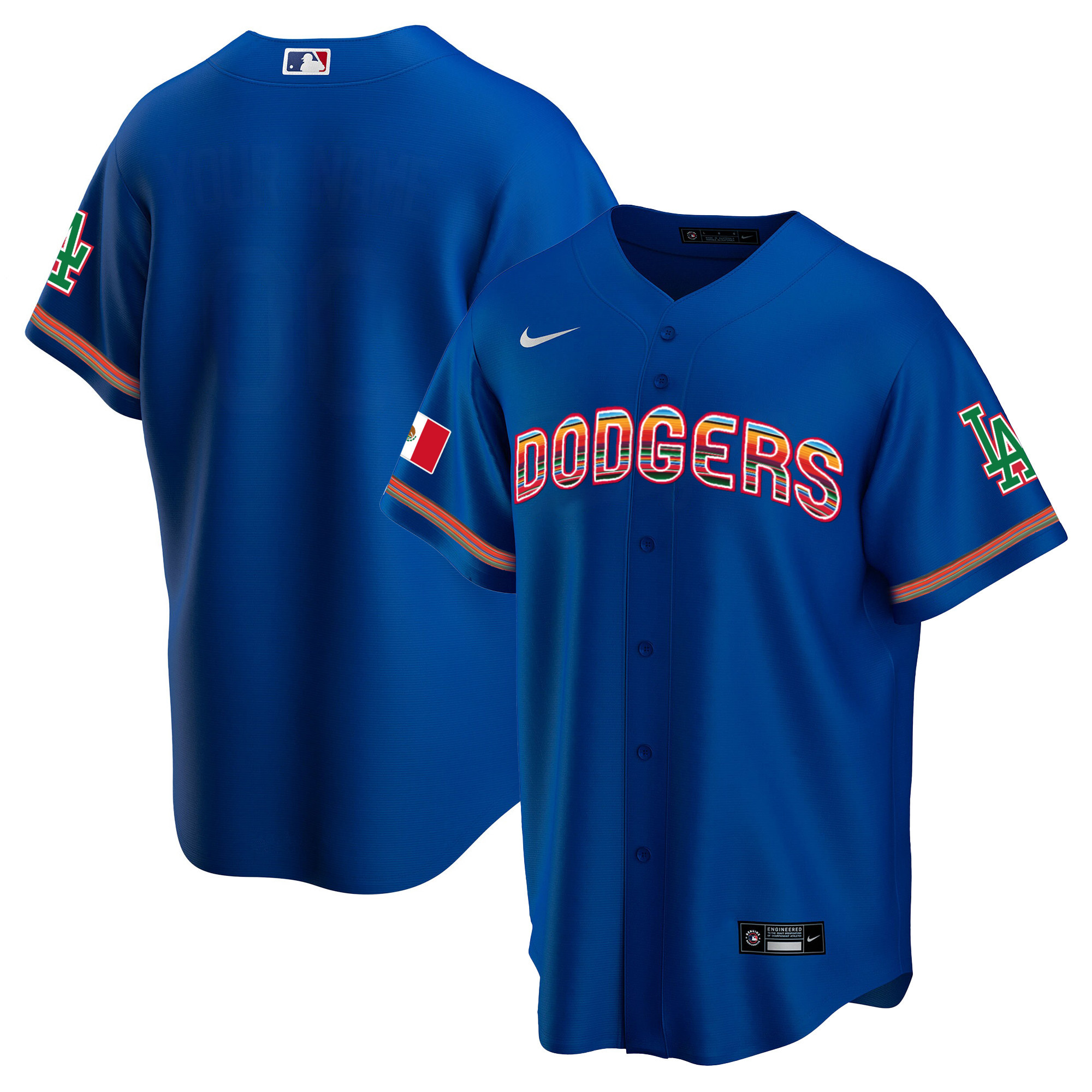 Men's Los Angeles Dodgers Mexico Cool Base Limited Royal Jersey V3 - All Stitched