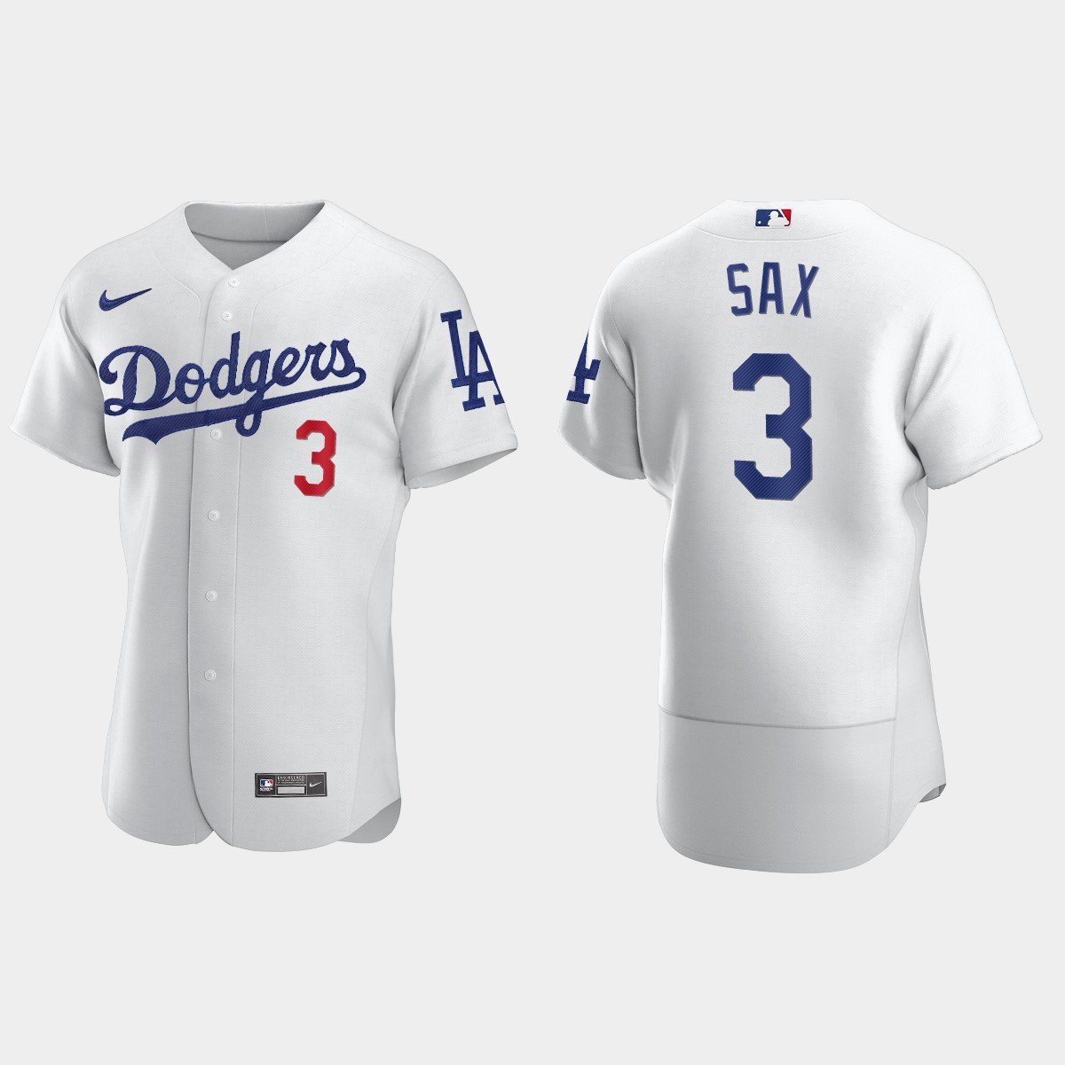 Men's Los Angeles Dodgers Steve Sax White Retired Player Jersey