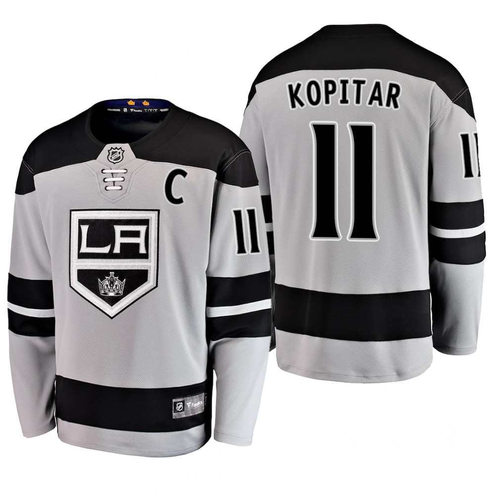 Men's Los Angeles Kings Anze Kopitar #11 2019 Alternate Reasonable Breakaway Jersey - Gray