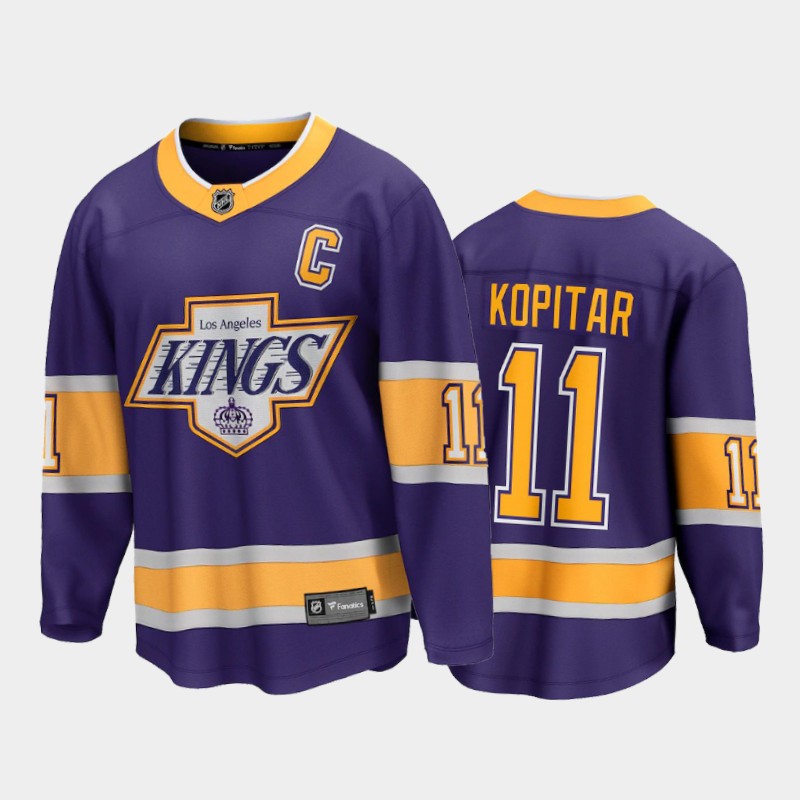 Men's Los Angeles Kings Anze Kopitar #11 Reverse Retro Purple 2020-21 Special Edition Jersey