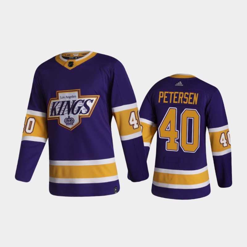 Men's Los Angeles Kings Calvin Petersen #40 Reverse Retro 2020-21 Purple Jersey