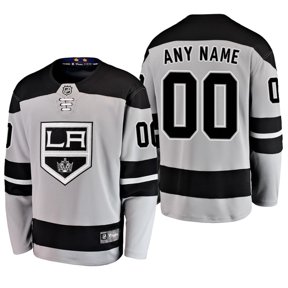 Men's Los Angeles Kings Custom #00 2019 Alternate Reasonable Breakaway Jersey - Gray