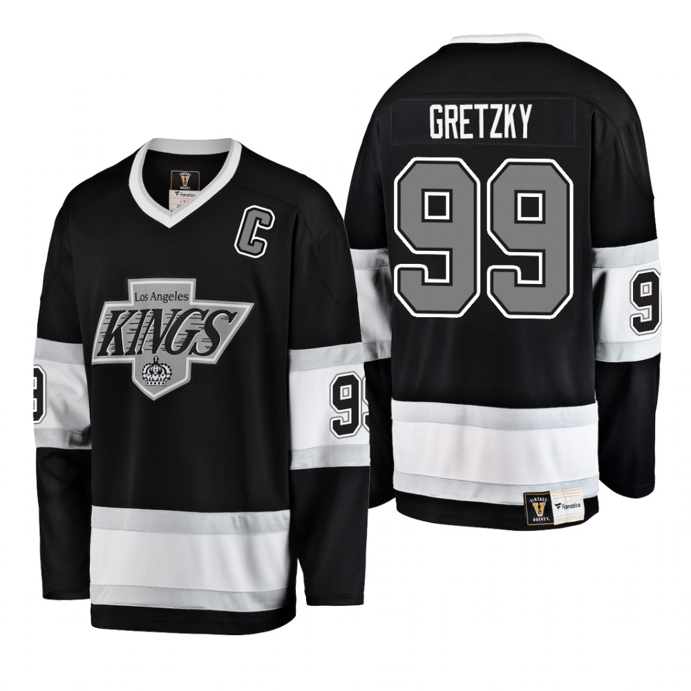 Men's Los Angeles Kings Wayne Gretzky #99 Heritage Black Premier Player Cheap Jersey