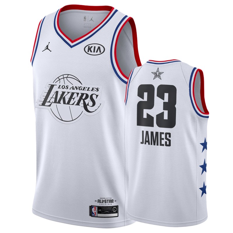 Men's Los Angeles Lakers #23 LeBron James 2019 All-Star Jersey - White