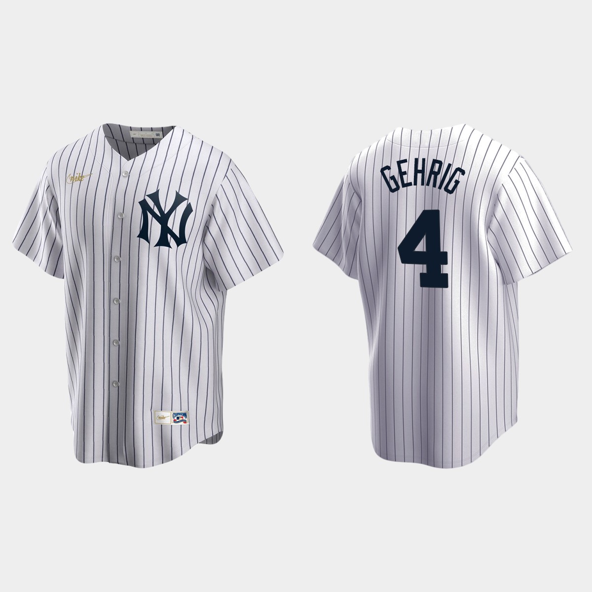 Men’s Lou Gehrig #4 New York Yankees Cooperstown Collection Home Jersey – White