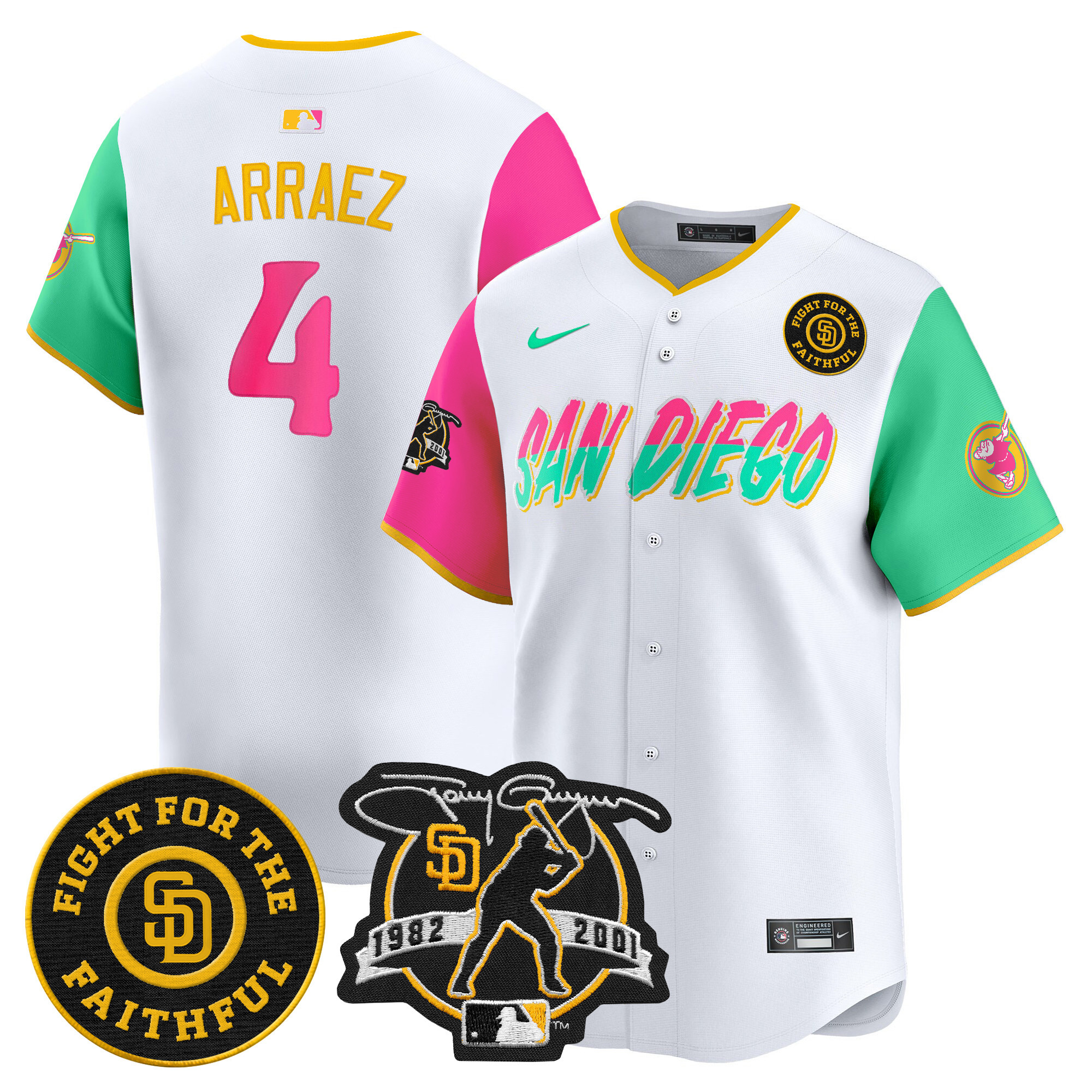 Men's Luis Arraez San Diego Padres Tony Gwynn & Faithful Patch Vapor Premier Limited City Connect Jersey ñ All Stitched