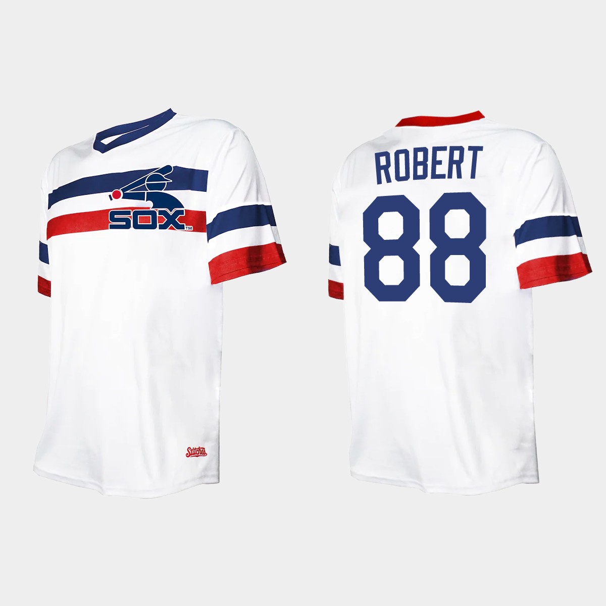 Men's Luis Robert Chicago White Sox Cooperstown Collection V-Neck Jersey - White