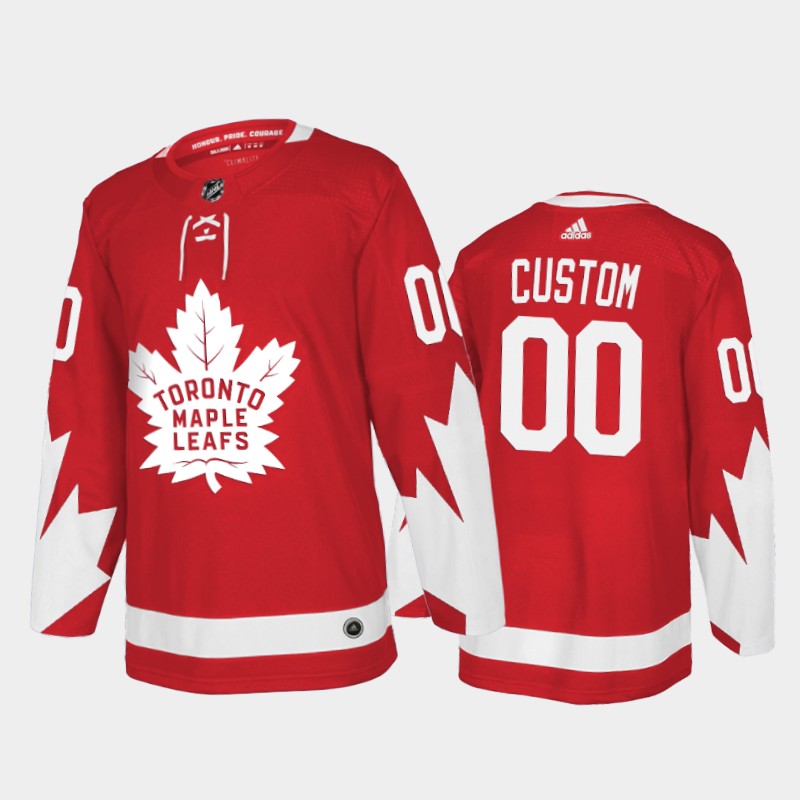 Men's Maple Leafs Custom #00 Alternate Red Player Jersey