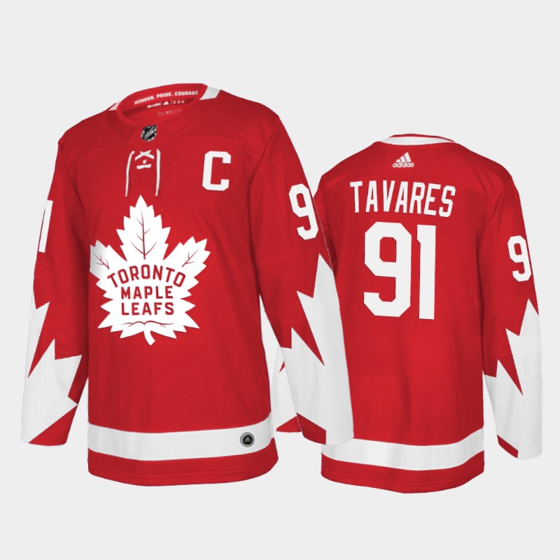 Men's Maple Leafs John Tavares #91 Alternate Red Player Jersey