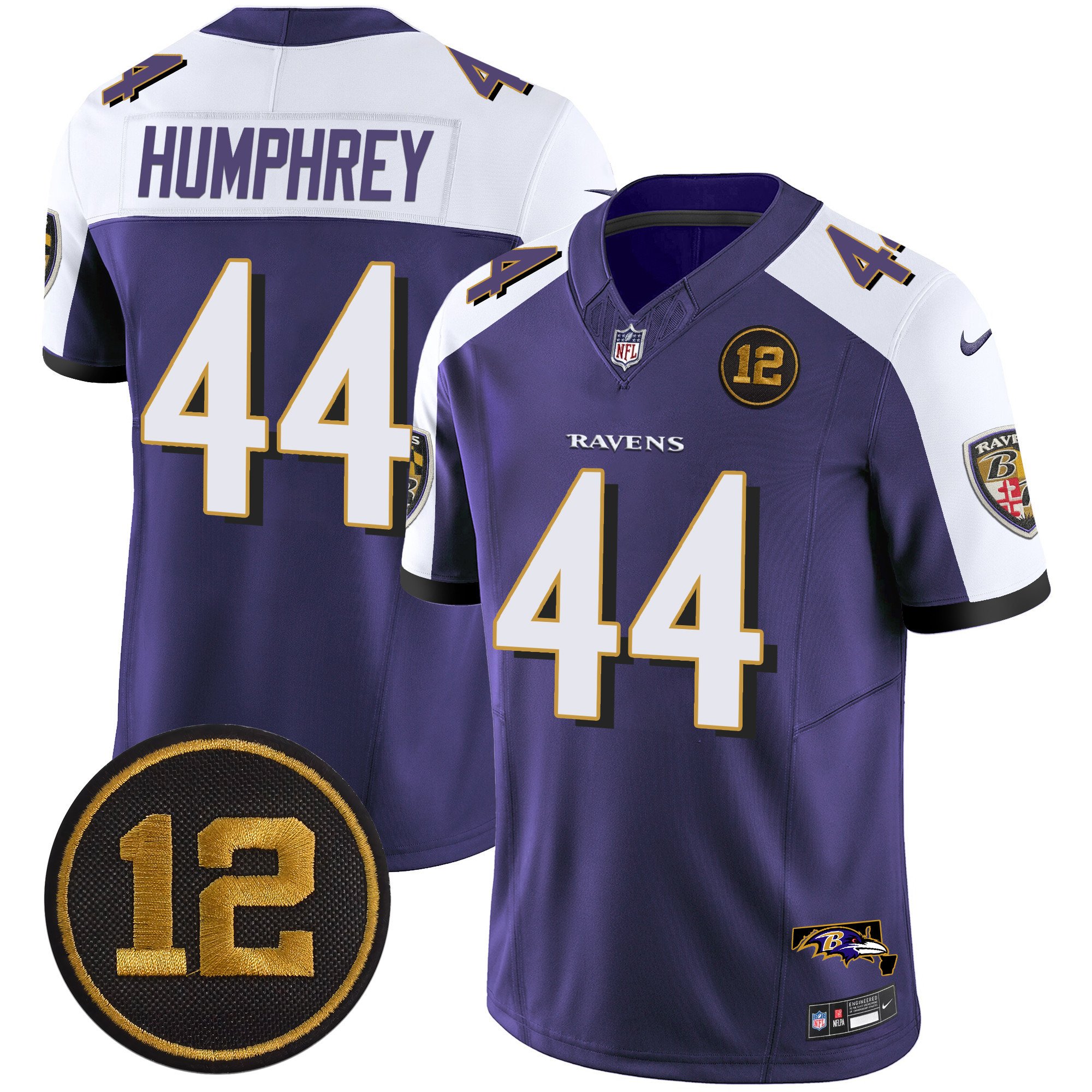 Men's Marlon Humphrey Baltimore Ravens Jacoby Jones Patch Vapor Limited Purple Alternate Jersey - All Stitched