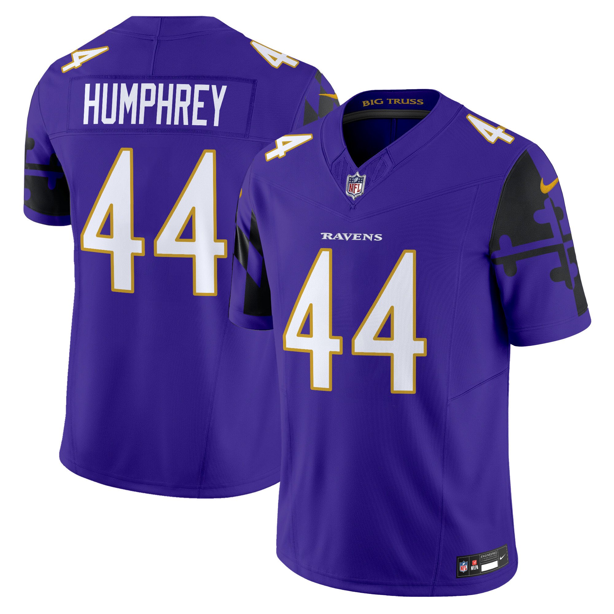 Men's Marlon Humphrey Baltimore Ravens Maryland Flag Vapor Limited Purple Jersey - All Stitched