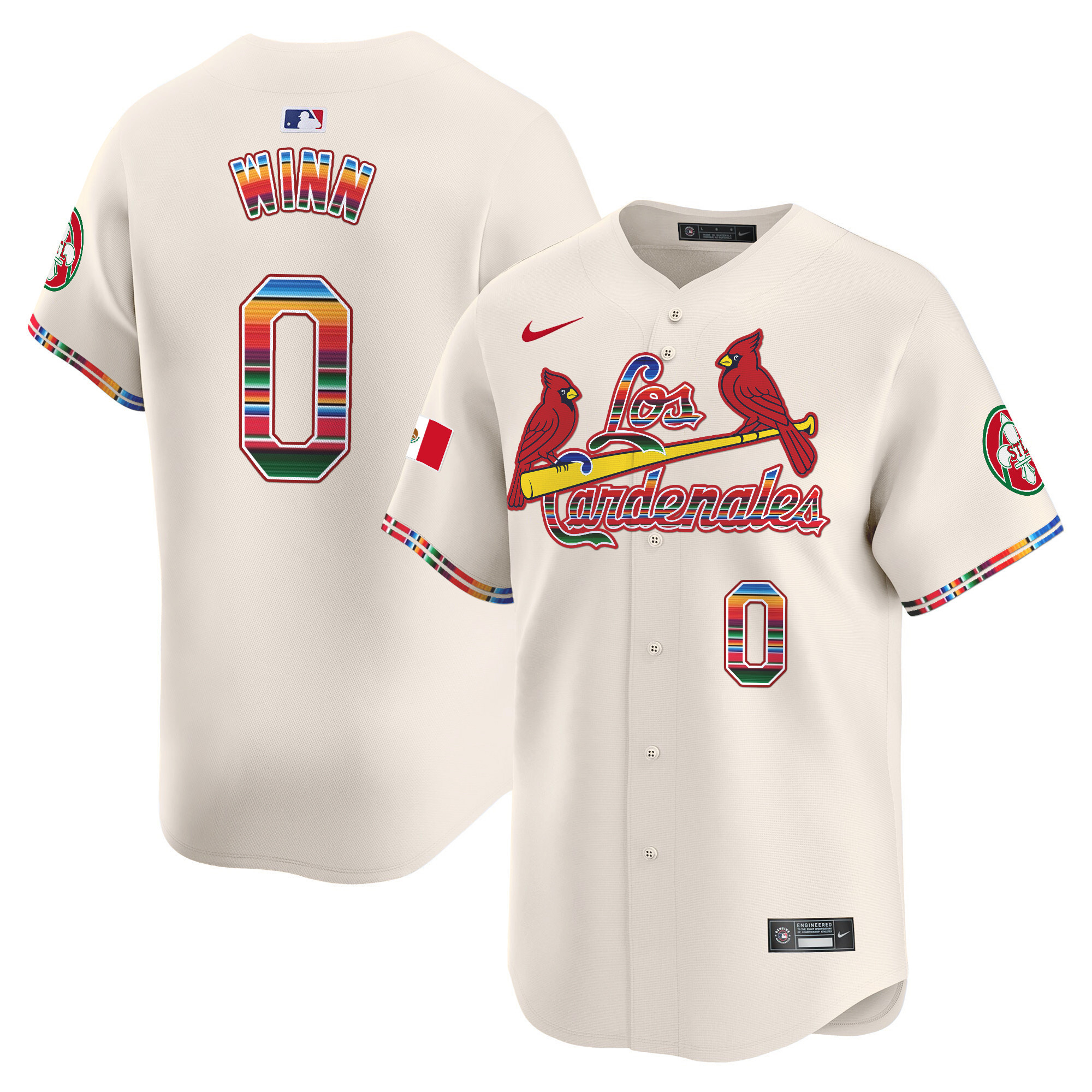 Men's Masyn Winn St. Louis Cardinals Fiesta Cardenales Vapor Premier Limited Cream Jersey - All Stitched