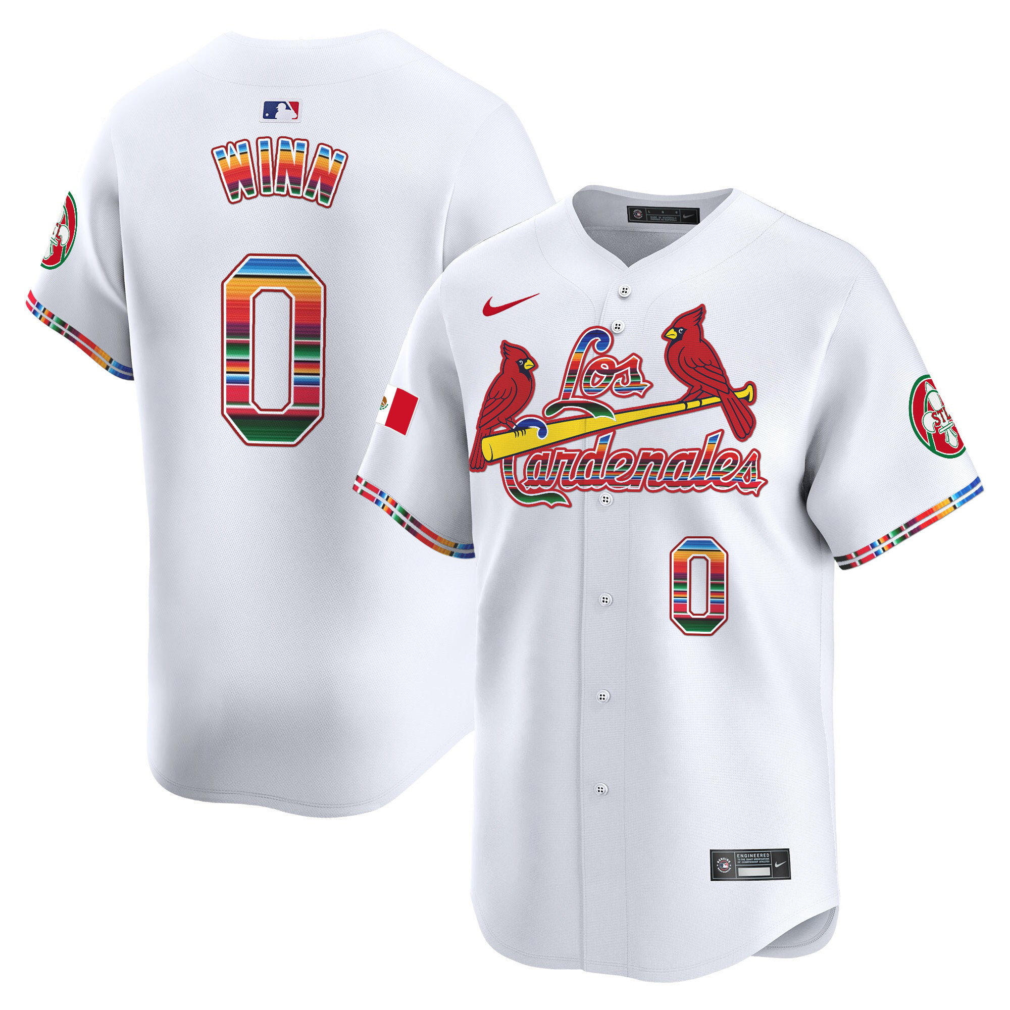 Men's Masyn Winn St. Louis Cardinals Fiesta Cardenales Vapor Premier Limited White Jersey - All Stitched