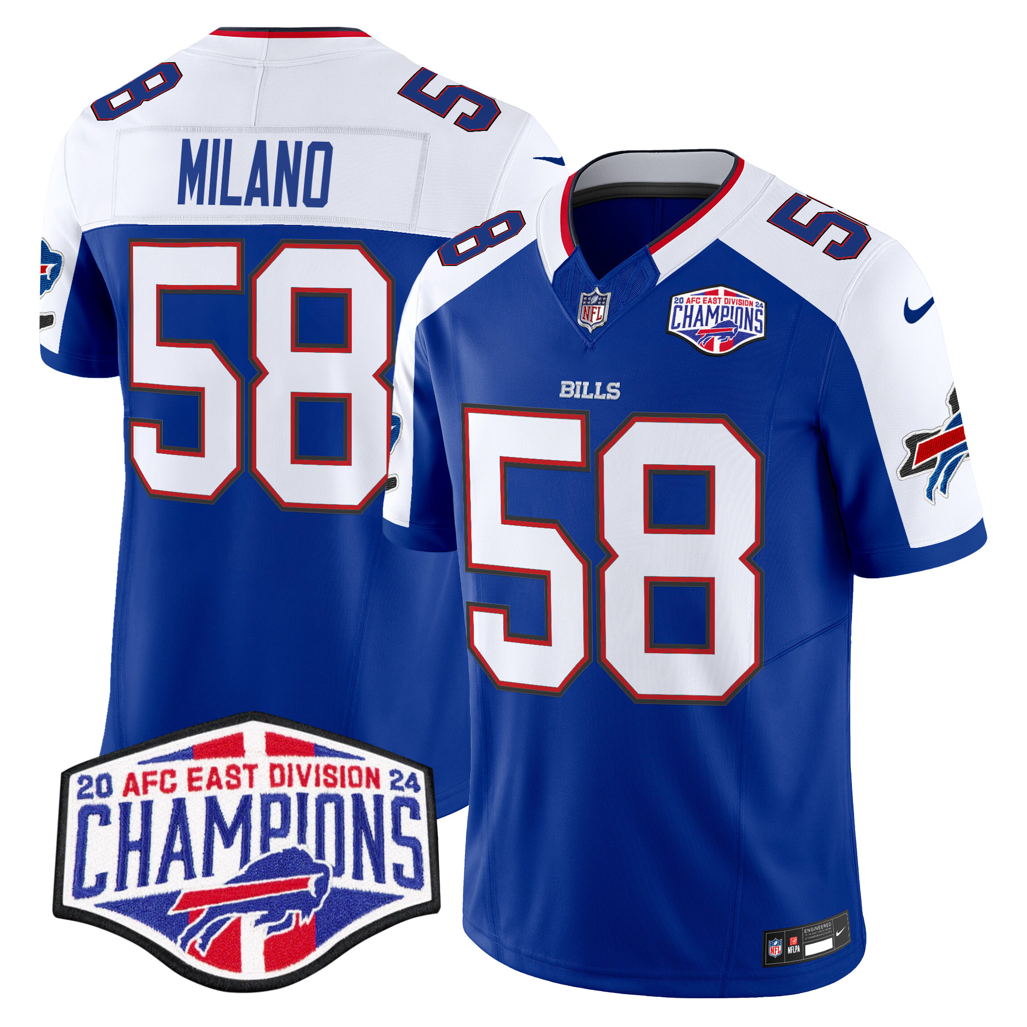 Men's Matt Milano Buffalo Bills 2024 AFC East Division Champions Vapor Limited Royal Alternate Jersey - All Stitched