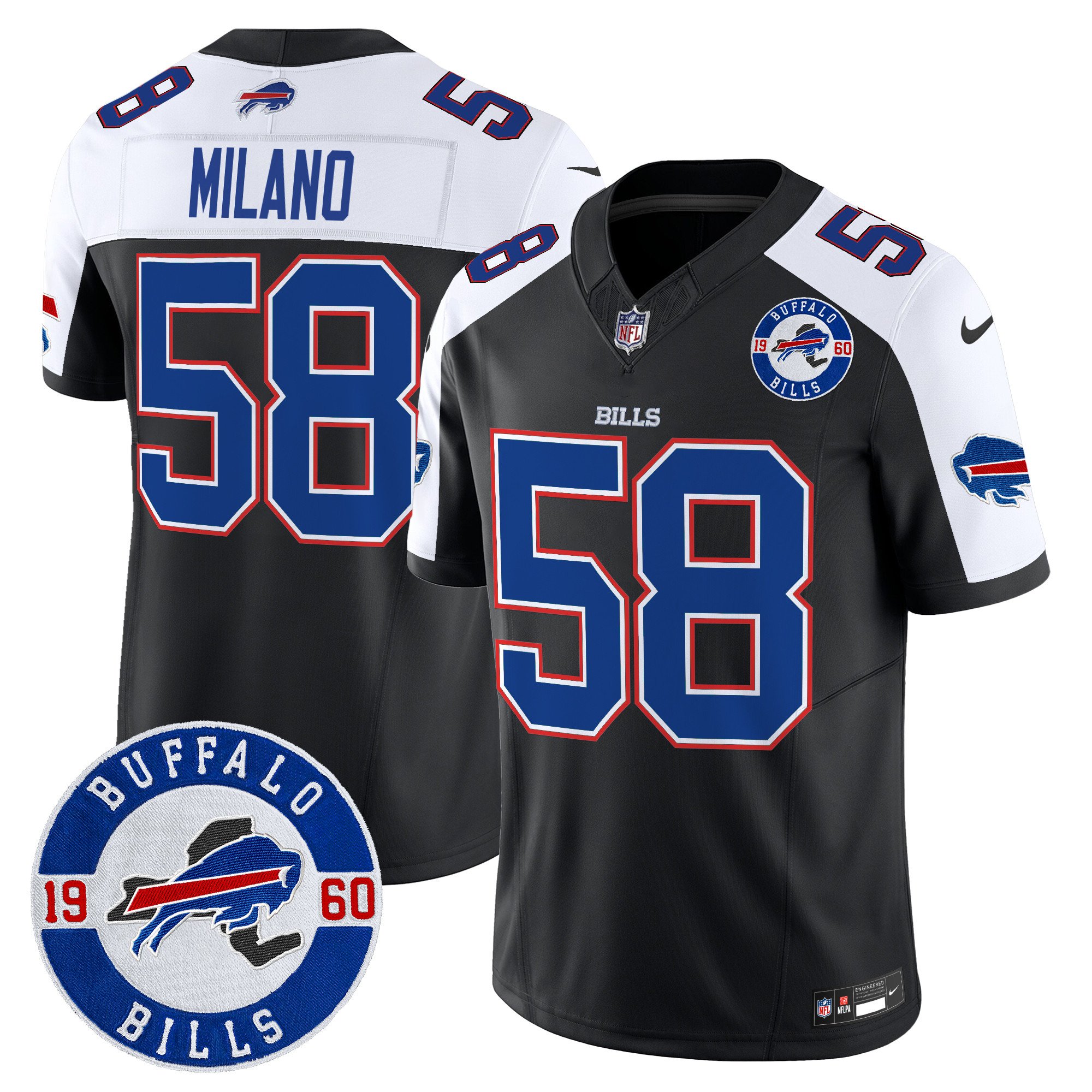Men's Matt Milano Buffalo Bills 2024 Vapor Limited Black Alternate Jersey - All Stitched