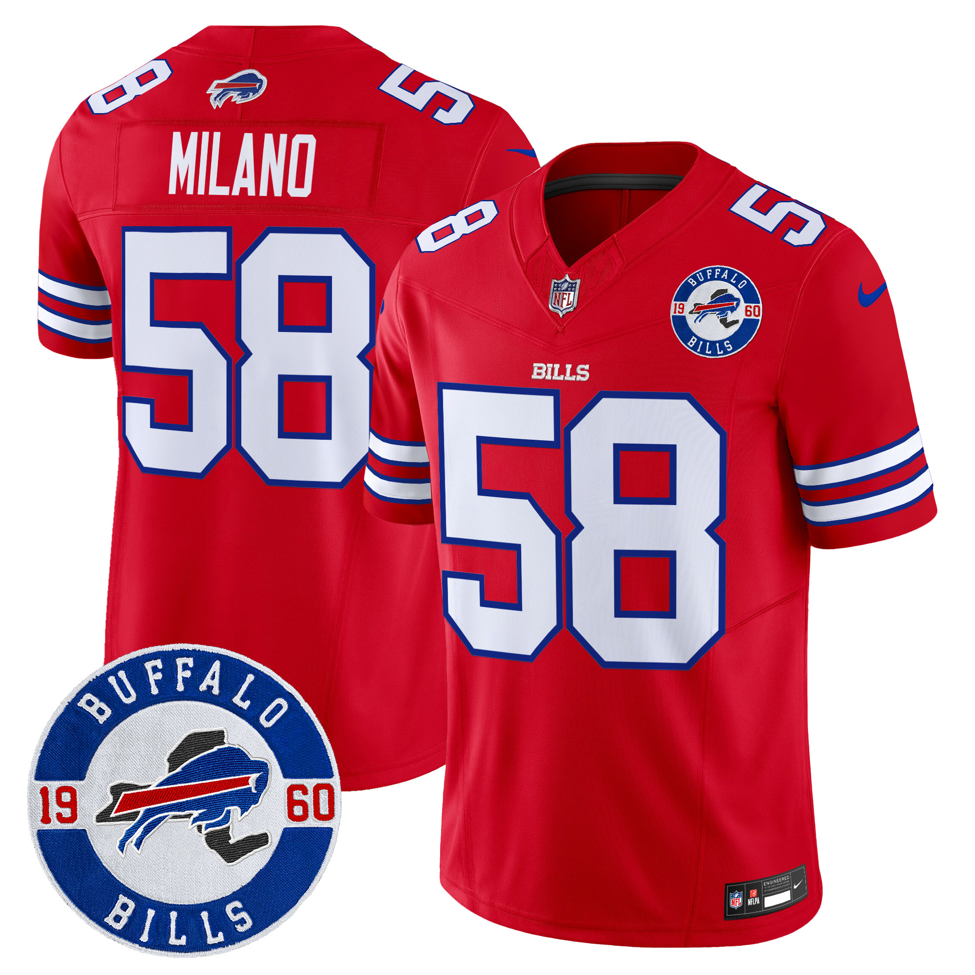 Men's Matt Milano Buffalo Bills 2024 Vapor Limited Red Jersey - All Stitched