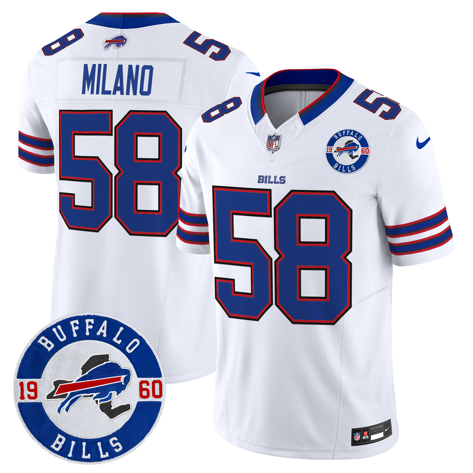 Men's Matt Milano Buffalo Bills 2024 Vapor Limited White Jersey - All Stitched