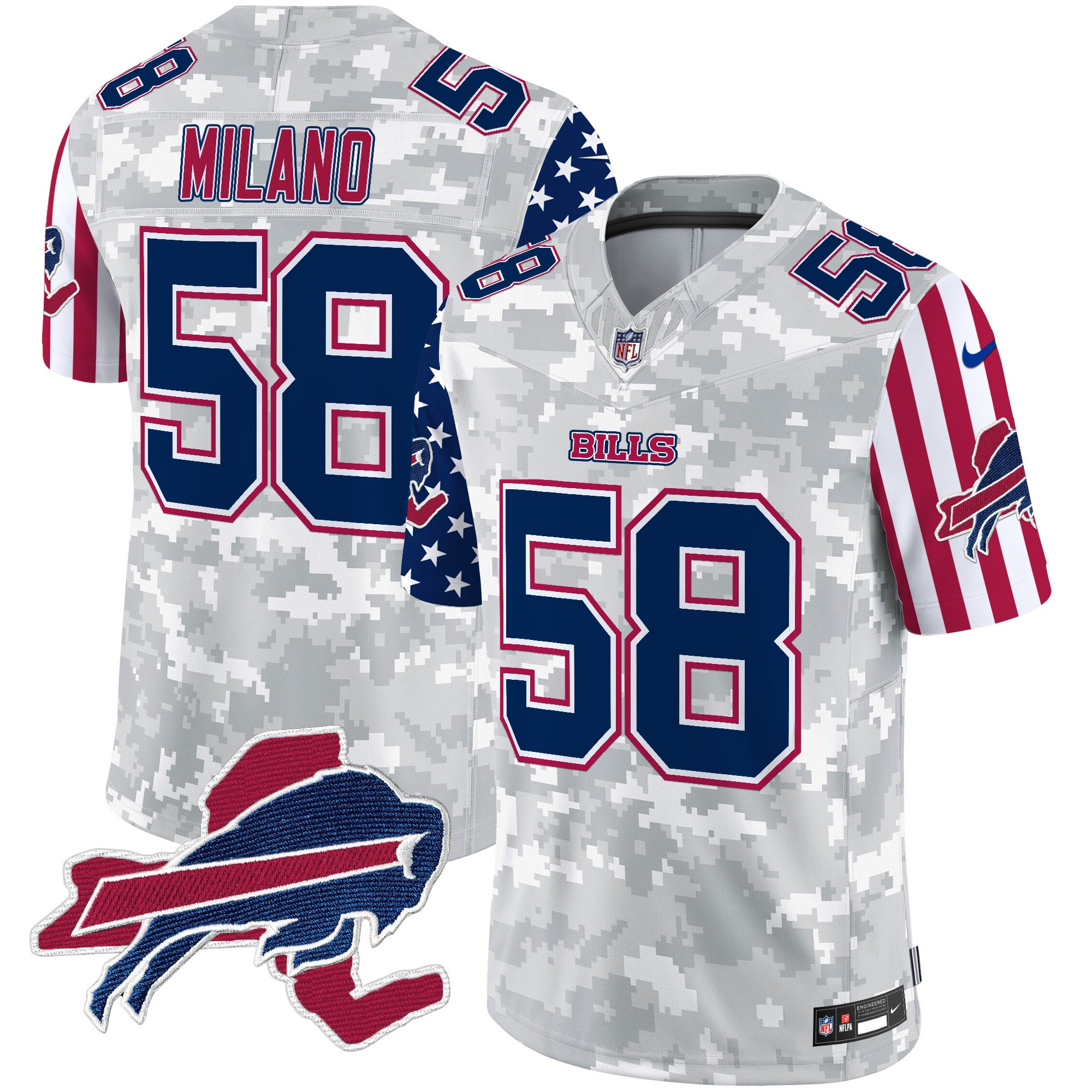 Men's Matt Milano Buffalo Bills American Style Vapor Limited Arctic Camo Jersey - All Stitched