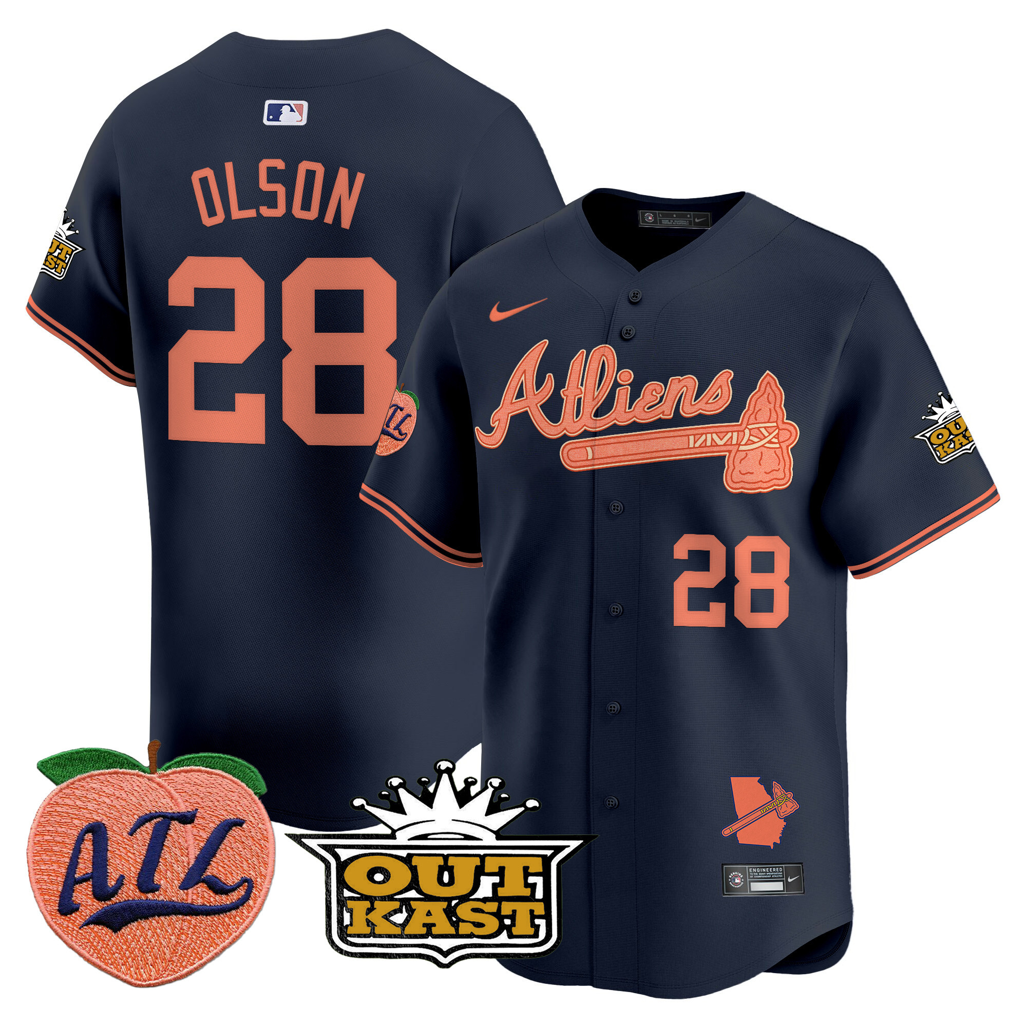 Men's Matt Olson Atlanta Braves Atliens & Peach Vapor Premier Limited Atliens Jersey - All Stitched