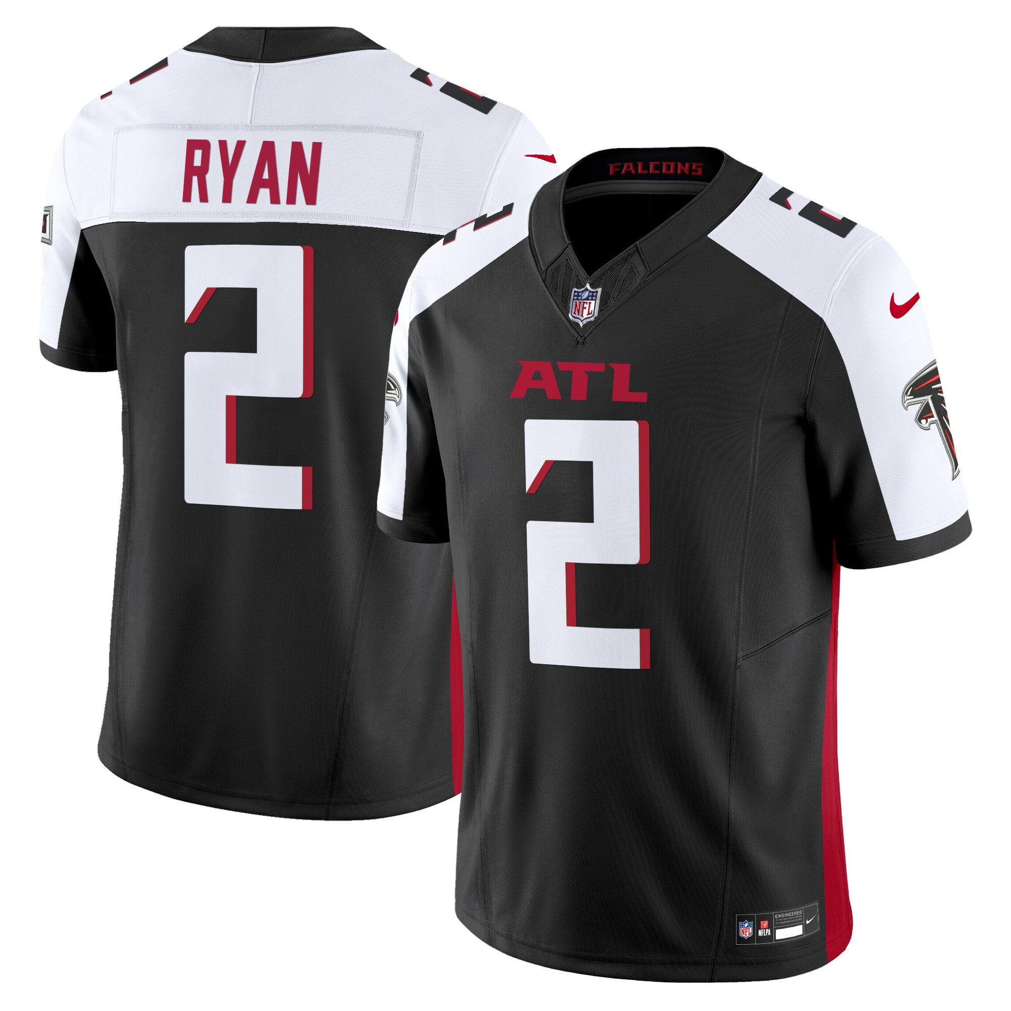 Men's Matt Ryan Atlanta Falcons 2024 Vapor Limited Black Alternate Jersey - All Stitched