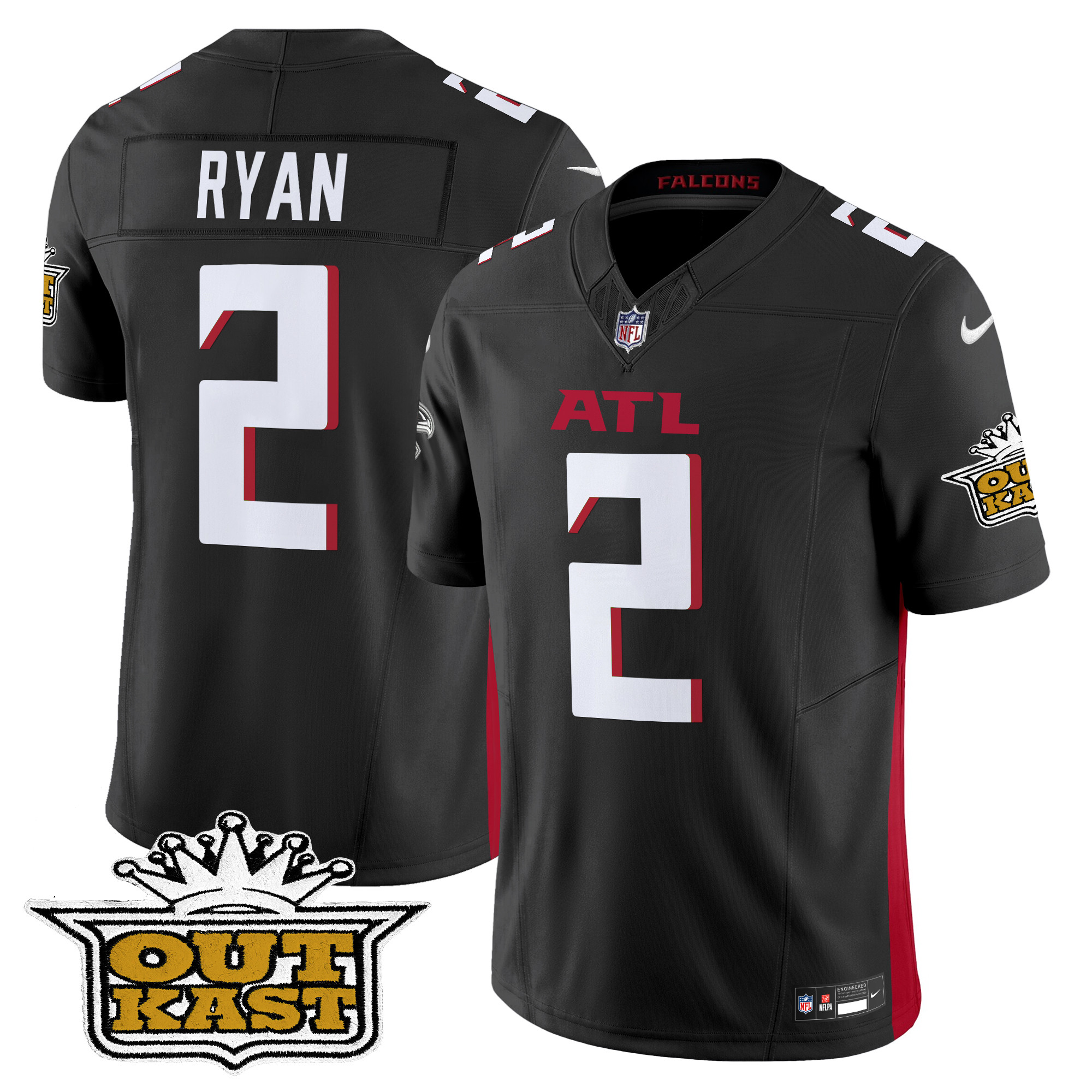 Men's Matt Ryan Outkast x Atlanta Falcons 2024 Vapor Limited Black Jersey - All Stitched