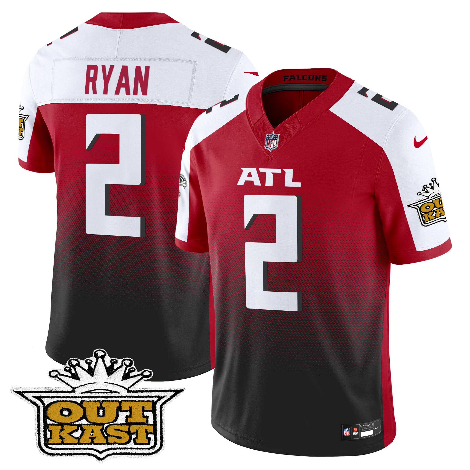 Men's Matt Ryan Outkast x Atlanta Falcons 2024 Vapor Limited Red Alternate Jersey - All Stitched