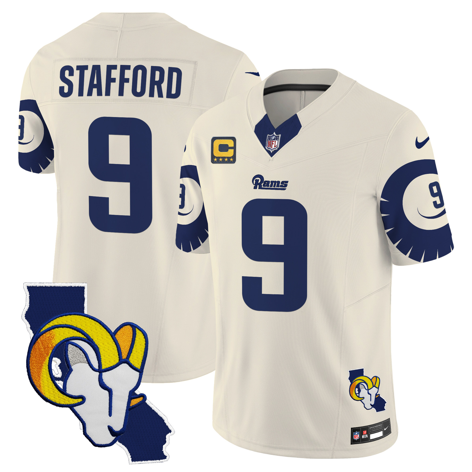 Men's Matthew Stafford Los Angeles Rams Special Vapor Limited Bone Jersey V2 - All Stitched