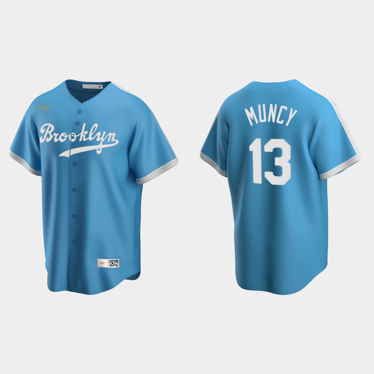 Men's Max Muncy #13 Los Angeles Dodgers Cooperstown Collection Alternate Jersey - Light Blue