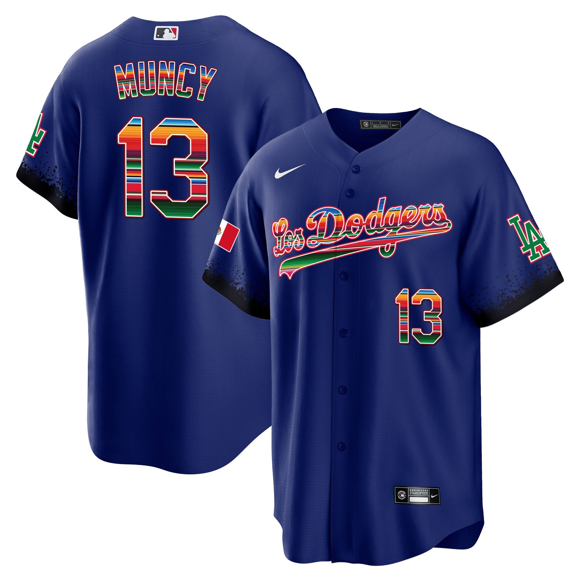 Men's Max Muncy Los Angeles Dodgers Mexico Cool Base City Connect Limited Royal Jersey - All Stitched