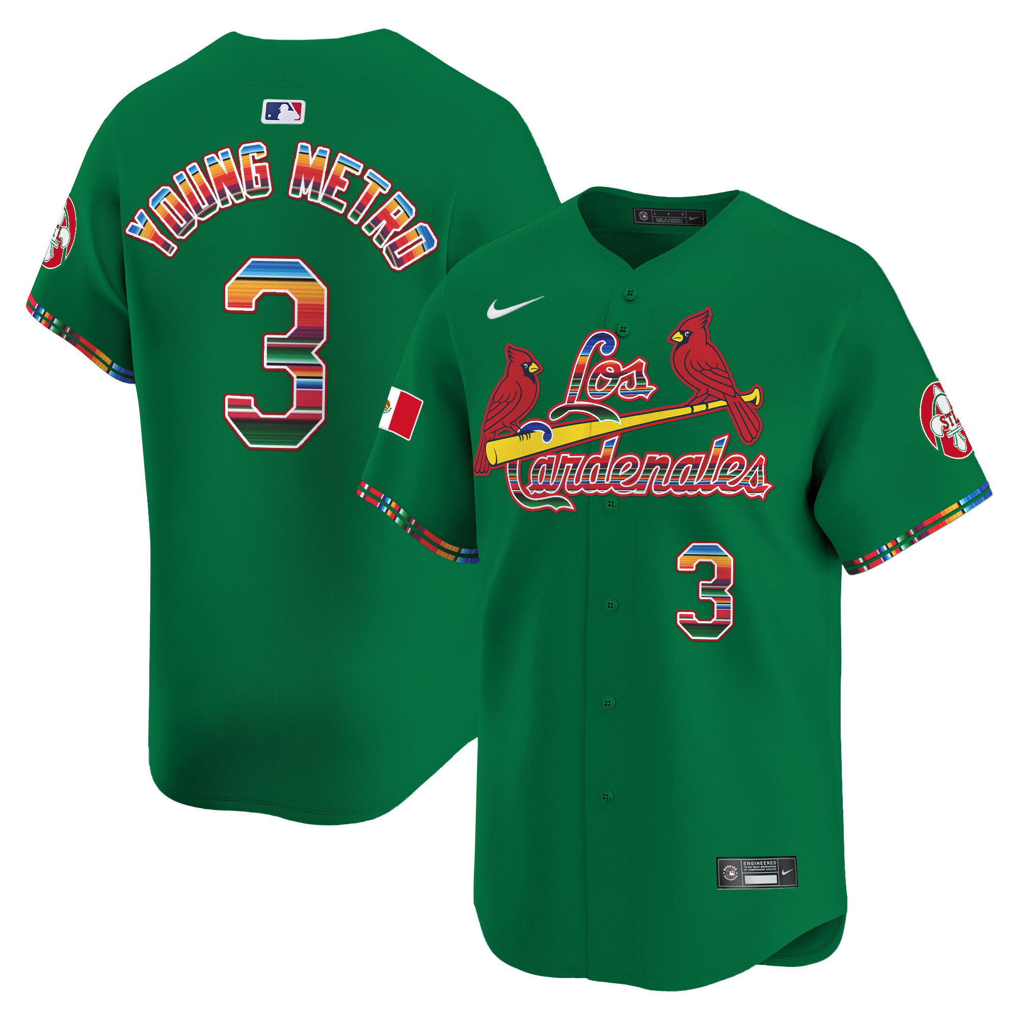 Men's Metro Boomin St. Louis Cardinals Fiesta Cardenales Vapor Premier Limited Green Jersey - All Stitched