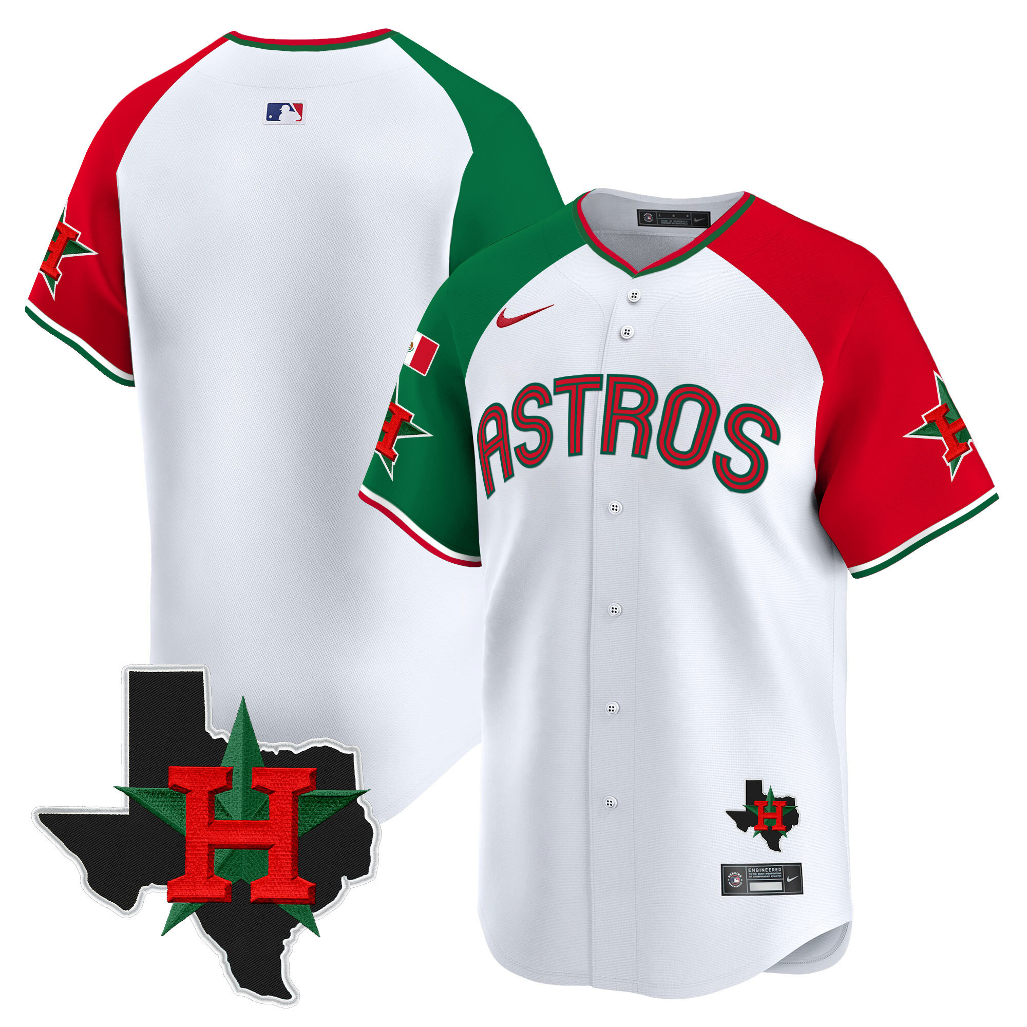Men's Mexico Texas Patch Vapor Premier Limited Alternate Houston Astros Jersey V3 - All Stitched