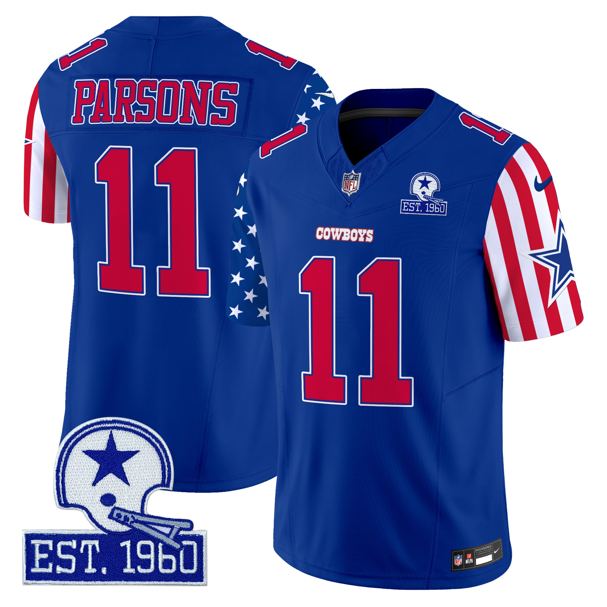 Men's Micah Parsons Dallas Cowboys American Style Vapor Limited Royal Jersey - All Stitched