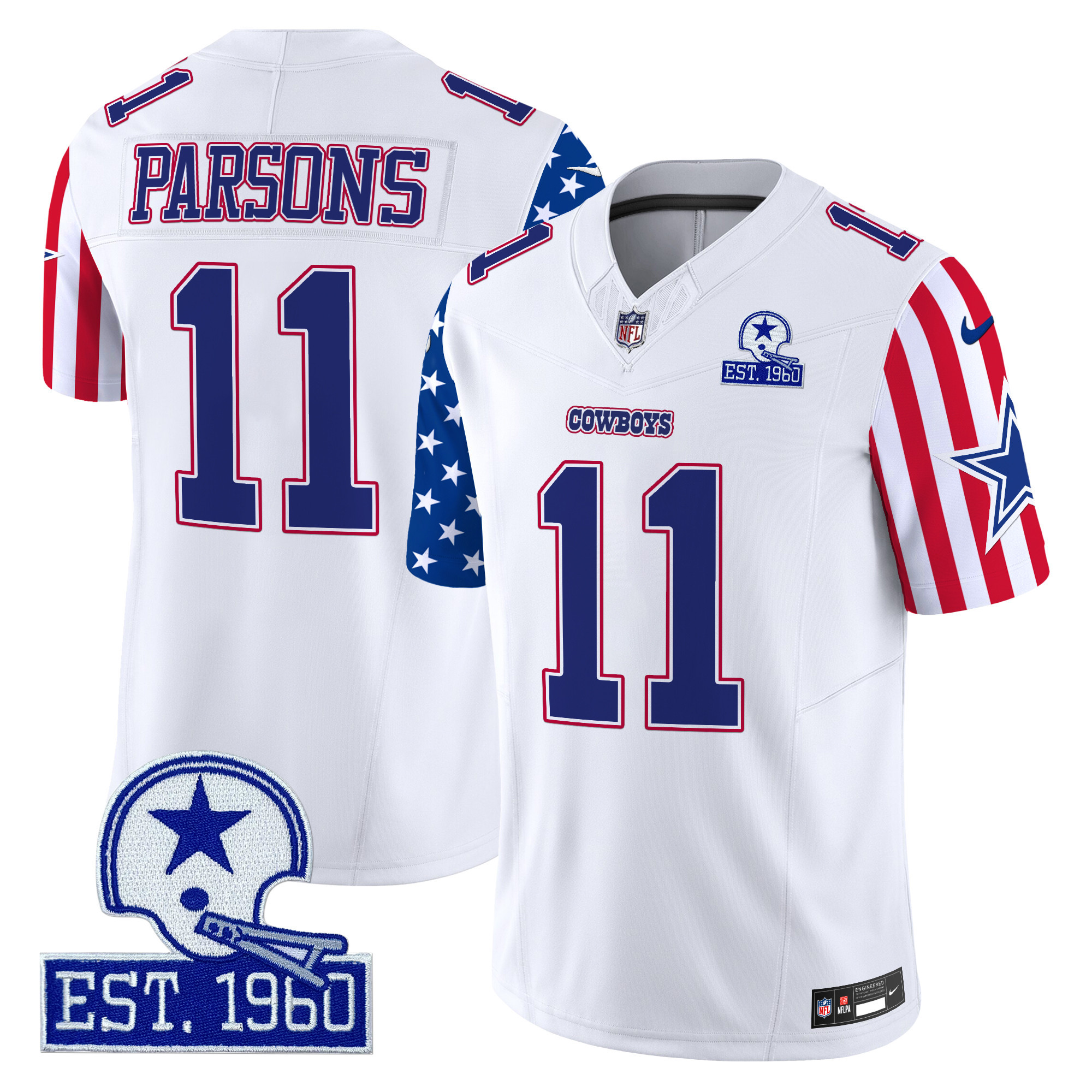 Men's Micah Parsons Dallas Cowboys American Style Vapor Limited White Jersey - All Stitched