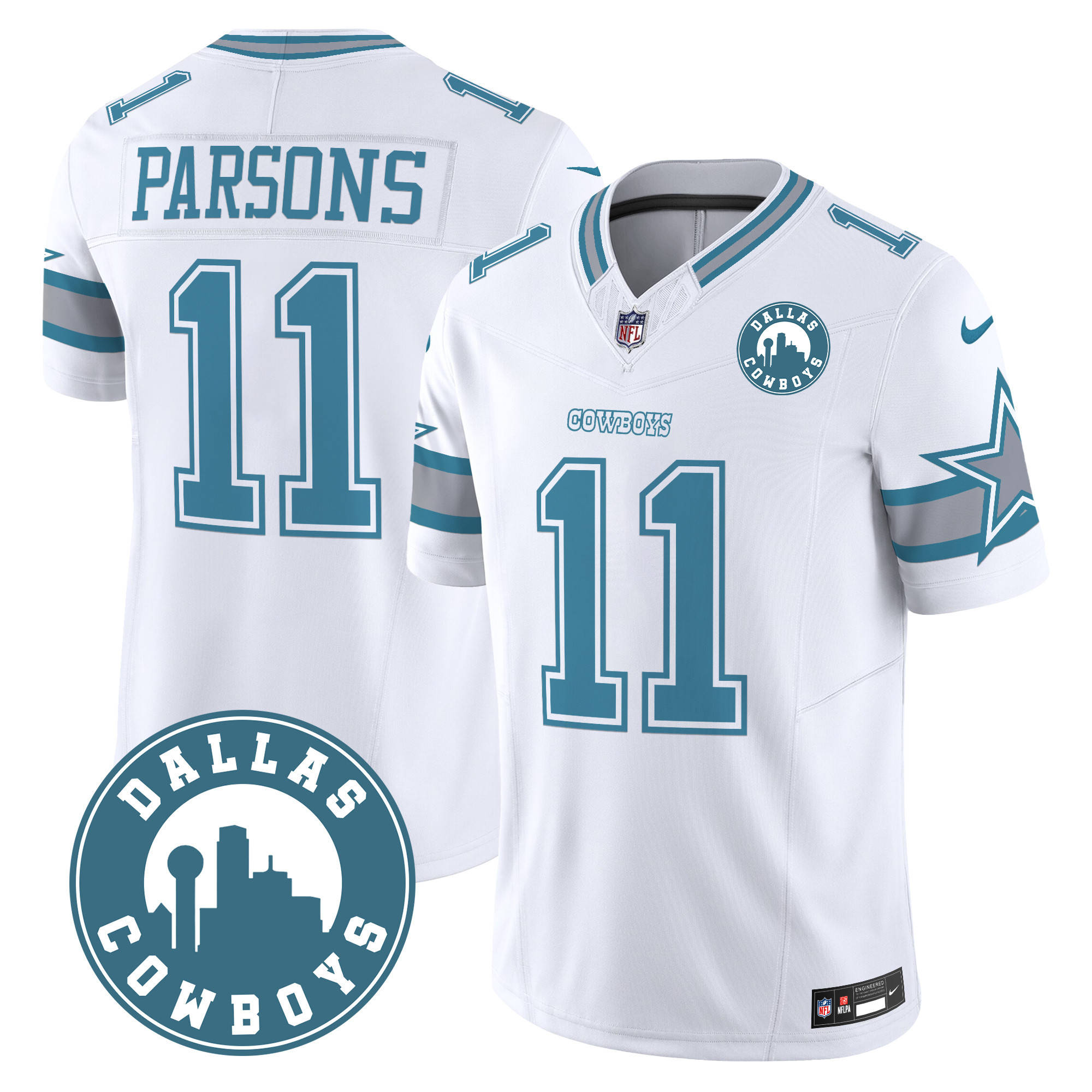 Men's Micah Parsons Dallas Cowboys "Dallas City" Patch Vapor Limited Heritage Jersey - All Stitched