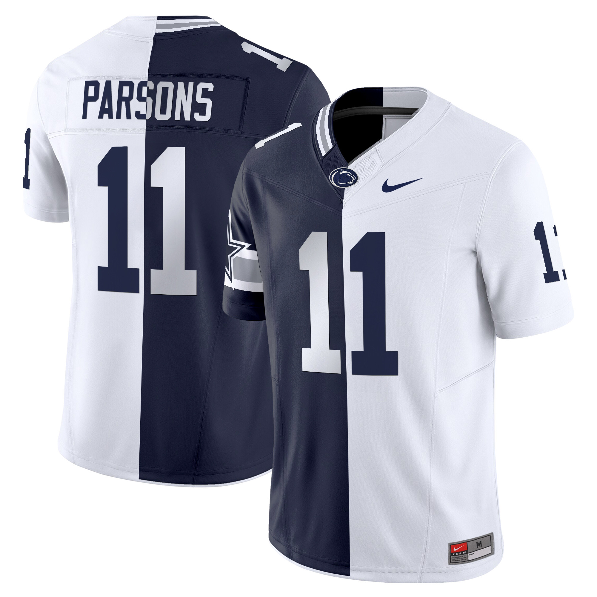 Men's Micah Parsons Penn State Nittany Lions And Philadelphia Eagles Split Vapor Limited Jersey - All Stitched