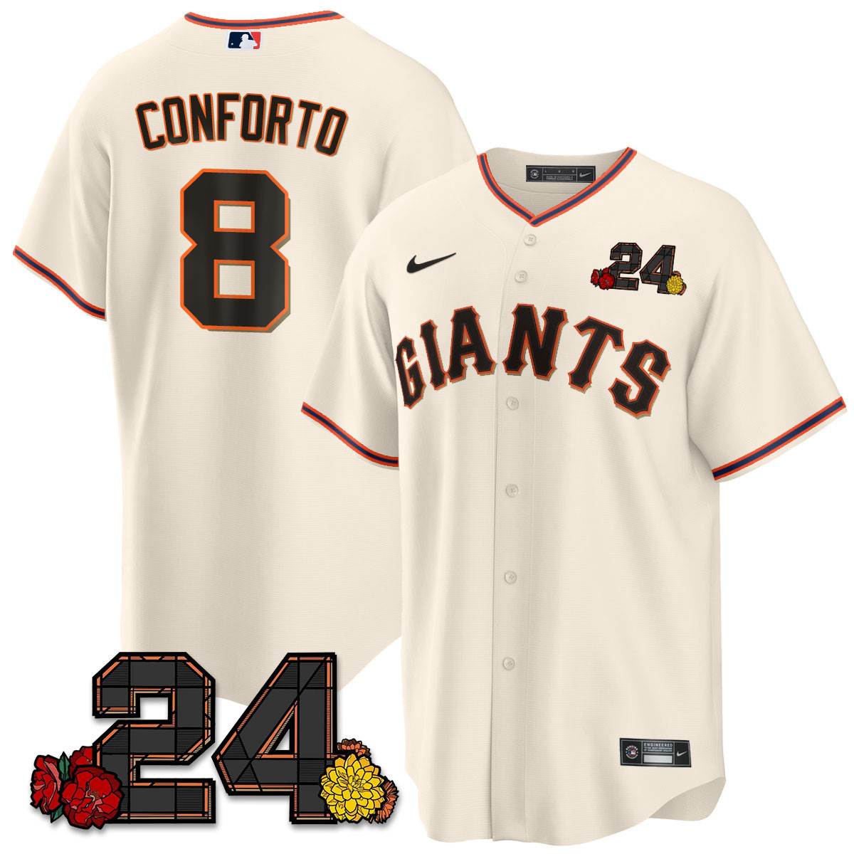 Men's Michael Conforto San Francisco Giants 2024 Willie Mays Patch Vapor Premier Limited Cream Home Jersey V2 - All Stitched