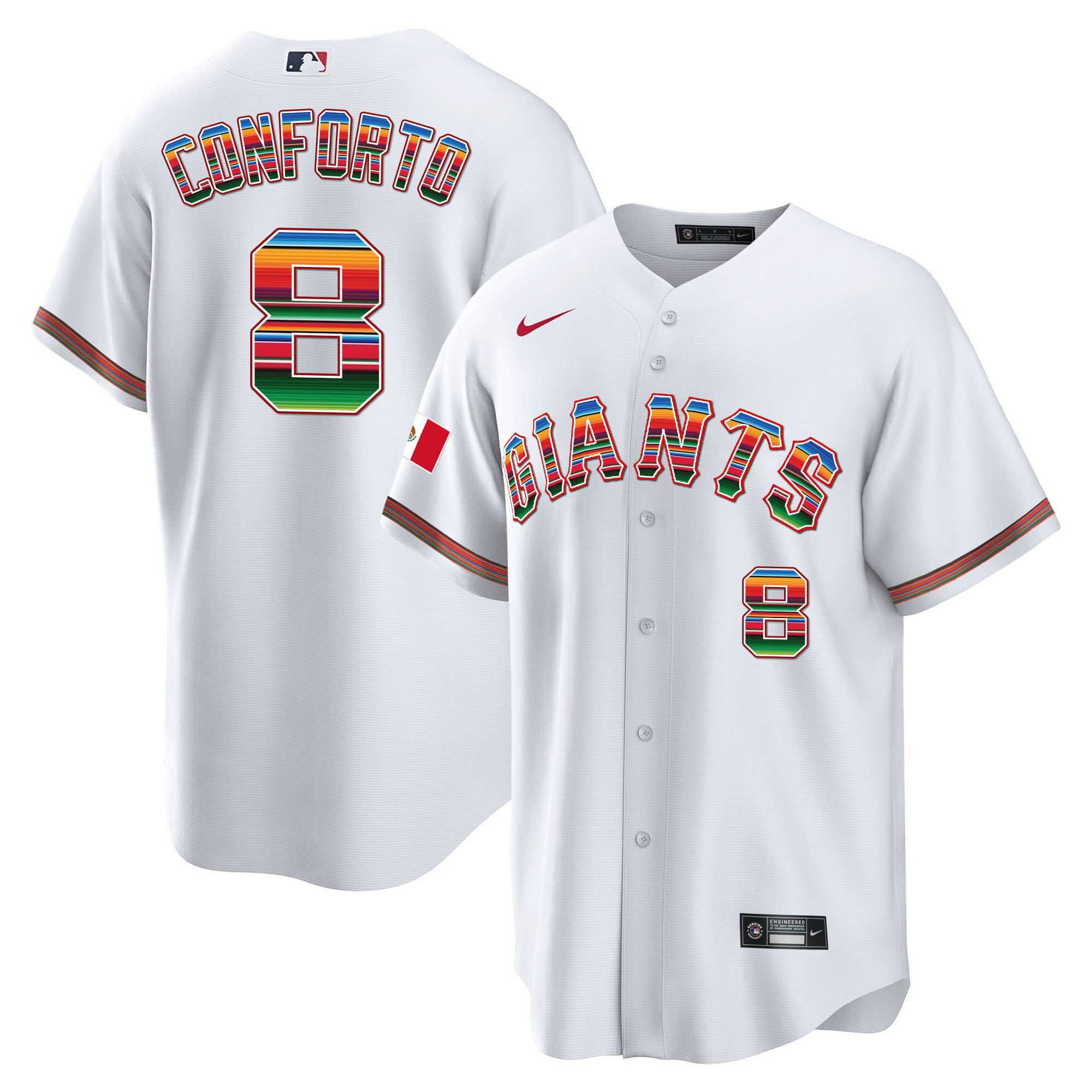 Men's Michael Conforto San Francisco Giants Mexico Cool Base Limited White Jersey - All Stitched