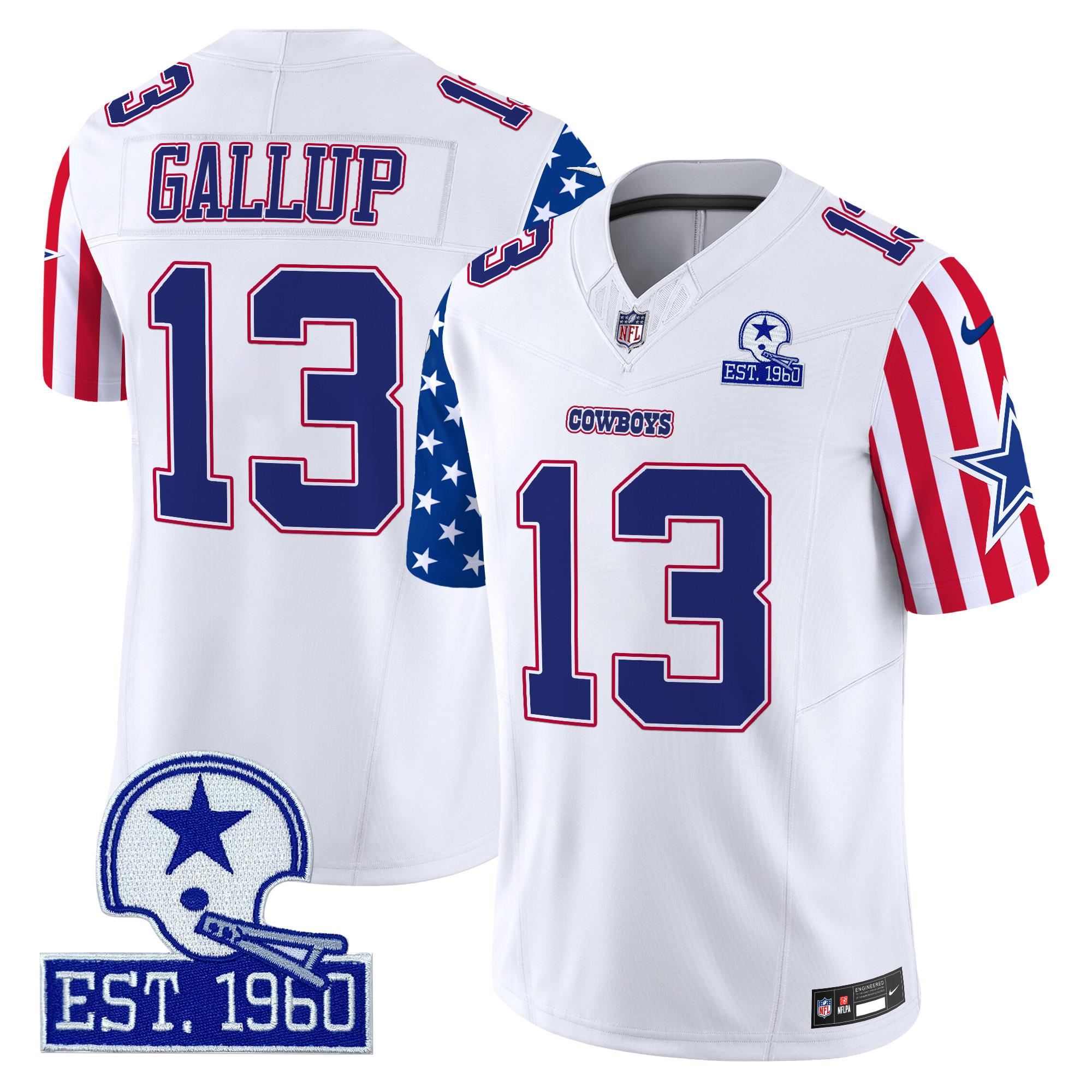 Men's Michael Gallup Dallas Cowboys American Style Vapor Limited White Jersey - All Stitched