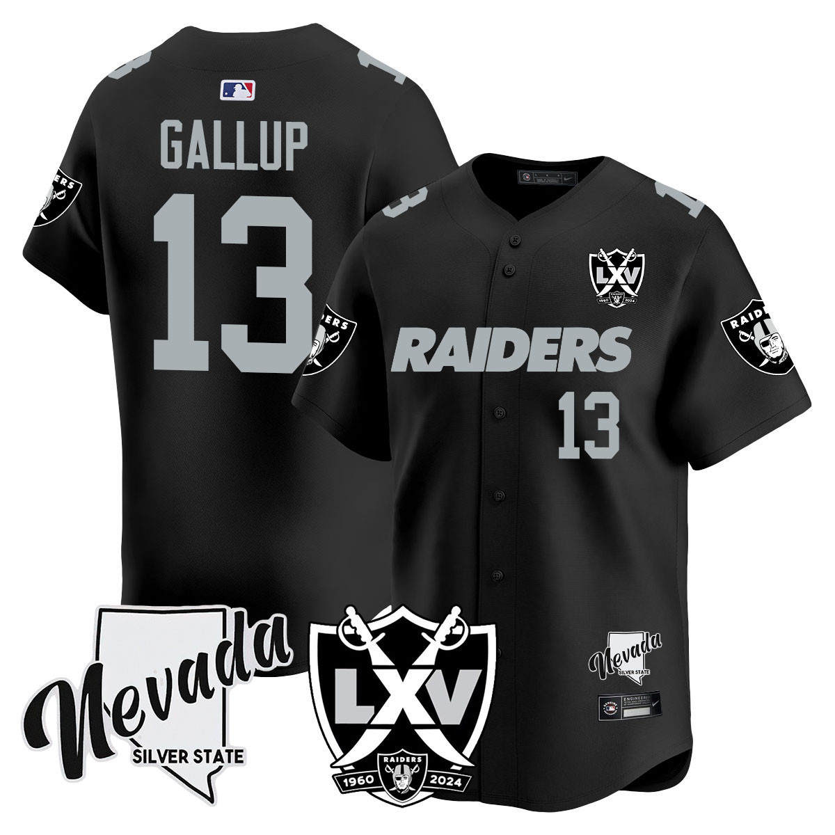 Men's Michael Gallup Las Vegas Raiders 2024 Vapor Premier Limited Black Jersey - 65th Anniversary - All Stitched
