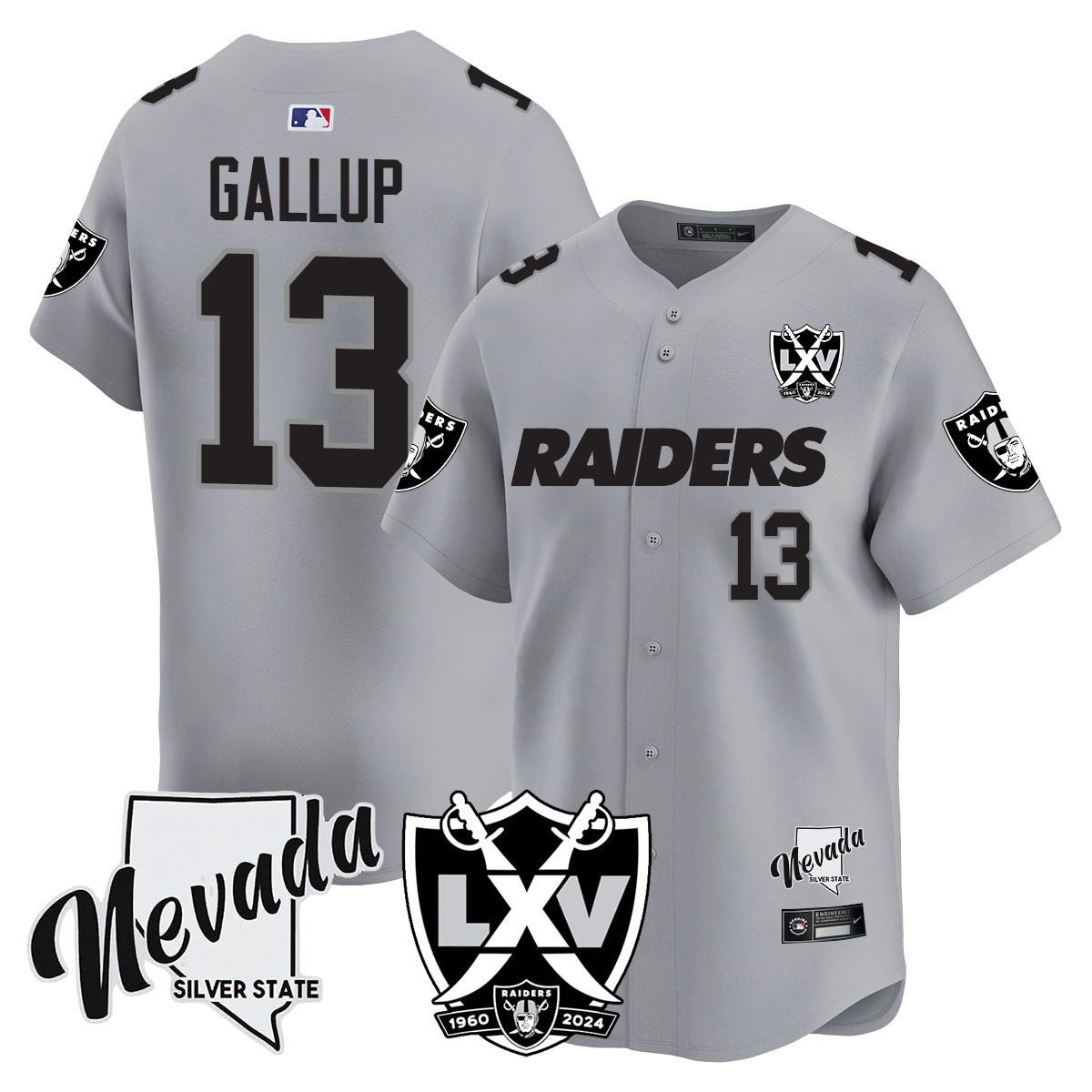 Men's Michael Gallup Las Vegas Raiders 2024 Vapor Premier Limited Silver Jersey - 65th Anniversary - All Stitched