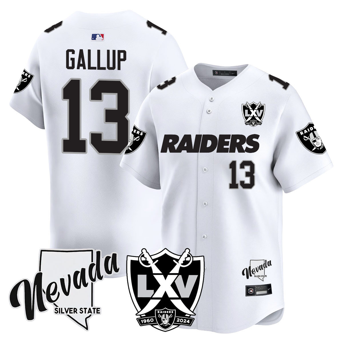 Men's Michael Gallup Las Vegas Raiders 2024 Vapor Premier Limited White Limited Jersey - 65th Anniversary - All Stitched