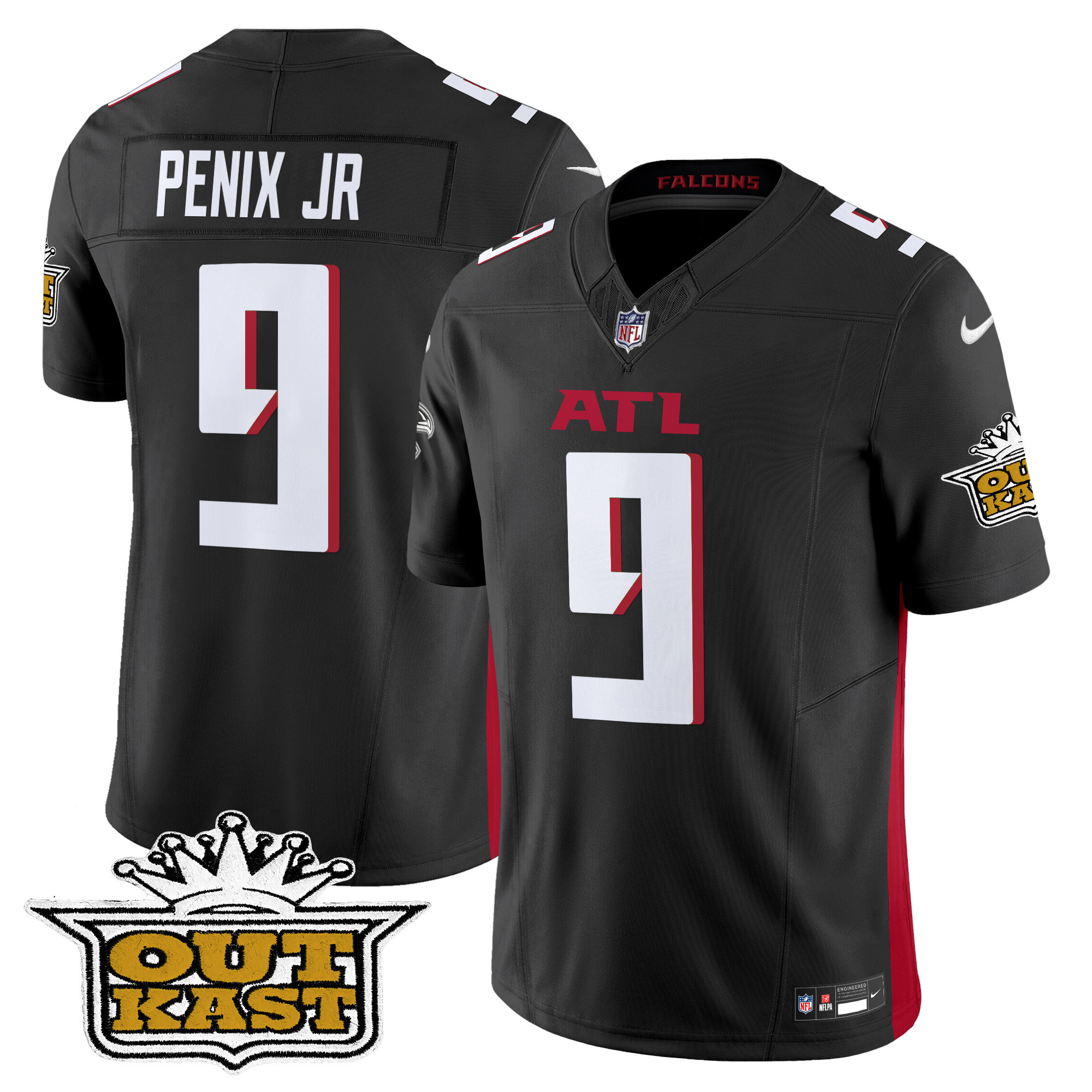 Men's Michael Penix Jr. Outkast x Atlanta Falcons 2024 Vapor Limited Black Jersey - All Stitched