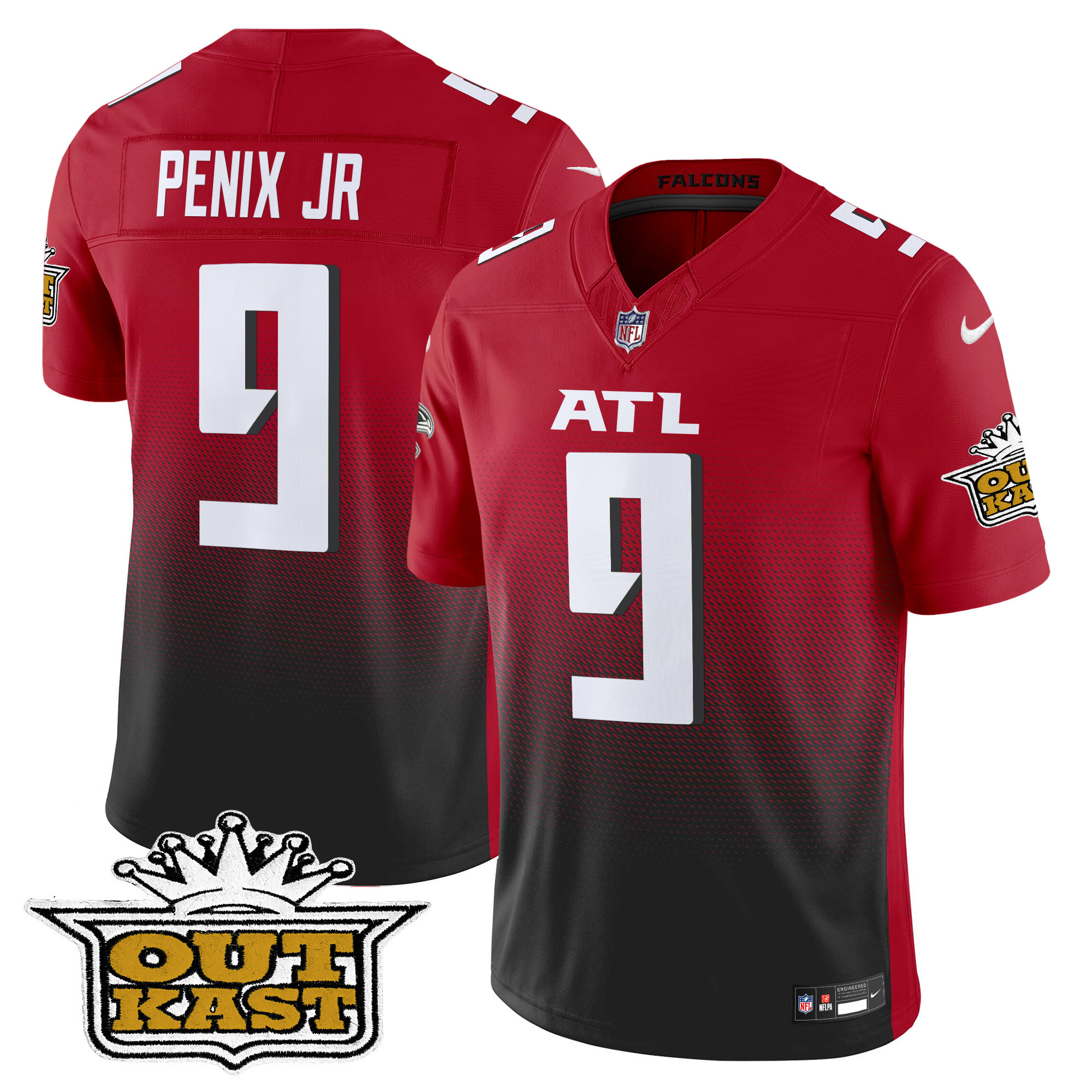 Men's Michael Penix Jr. Outkast x Atlanta Falcons 2024 Vapor Limited Red Jersey - All Stitched