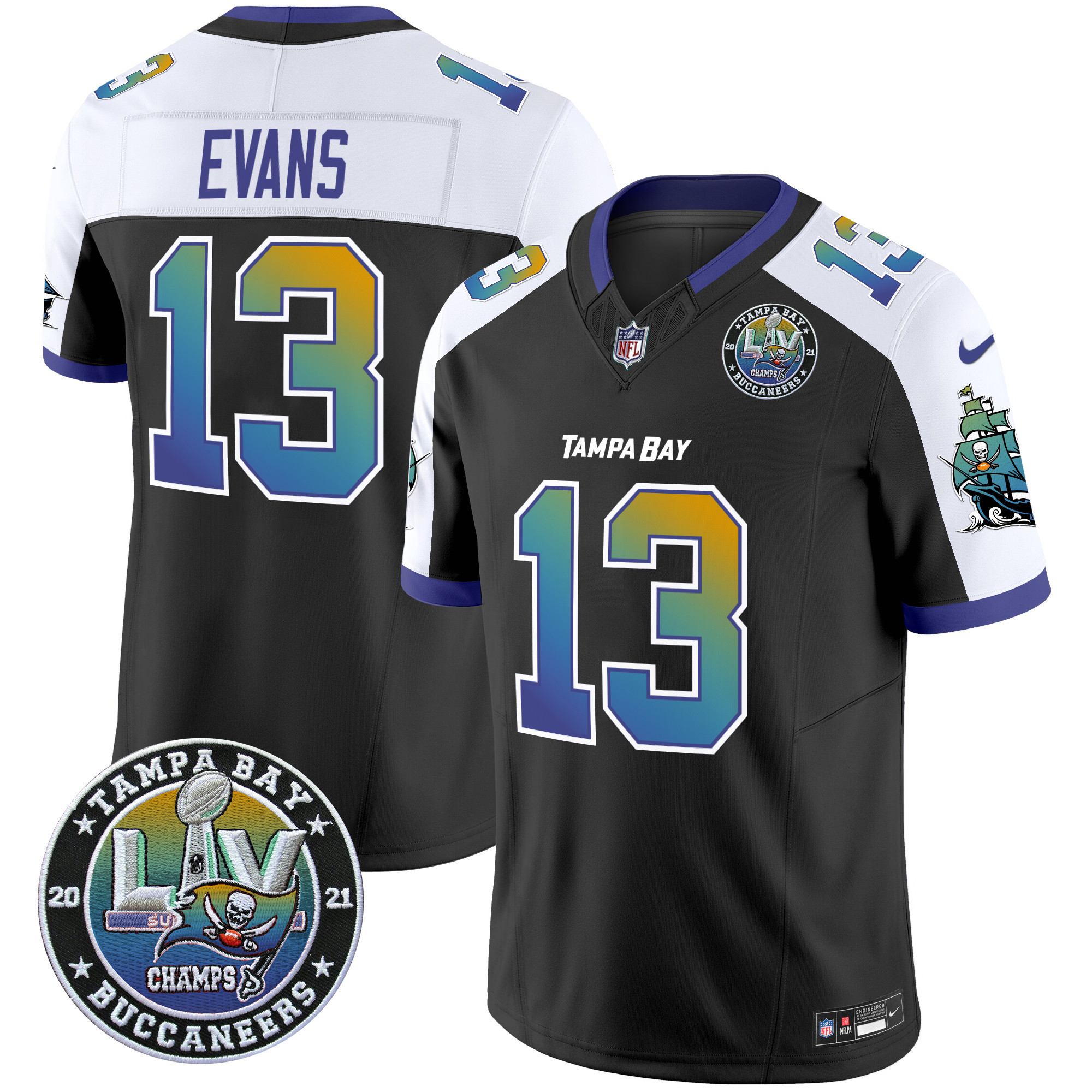 Men's Mike Evans Tampa Bay Buccaneers "Tampa City" Super Bowl LIV Patch Vapor Limited Alternate Jersey - All Stitched
