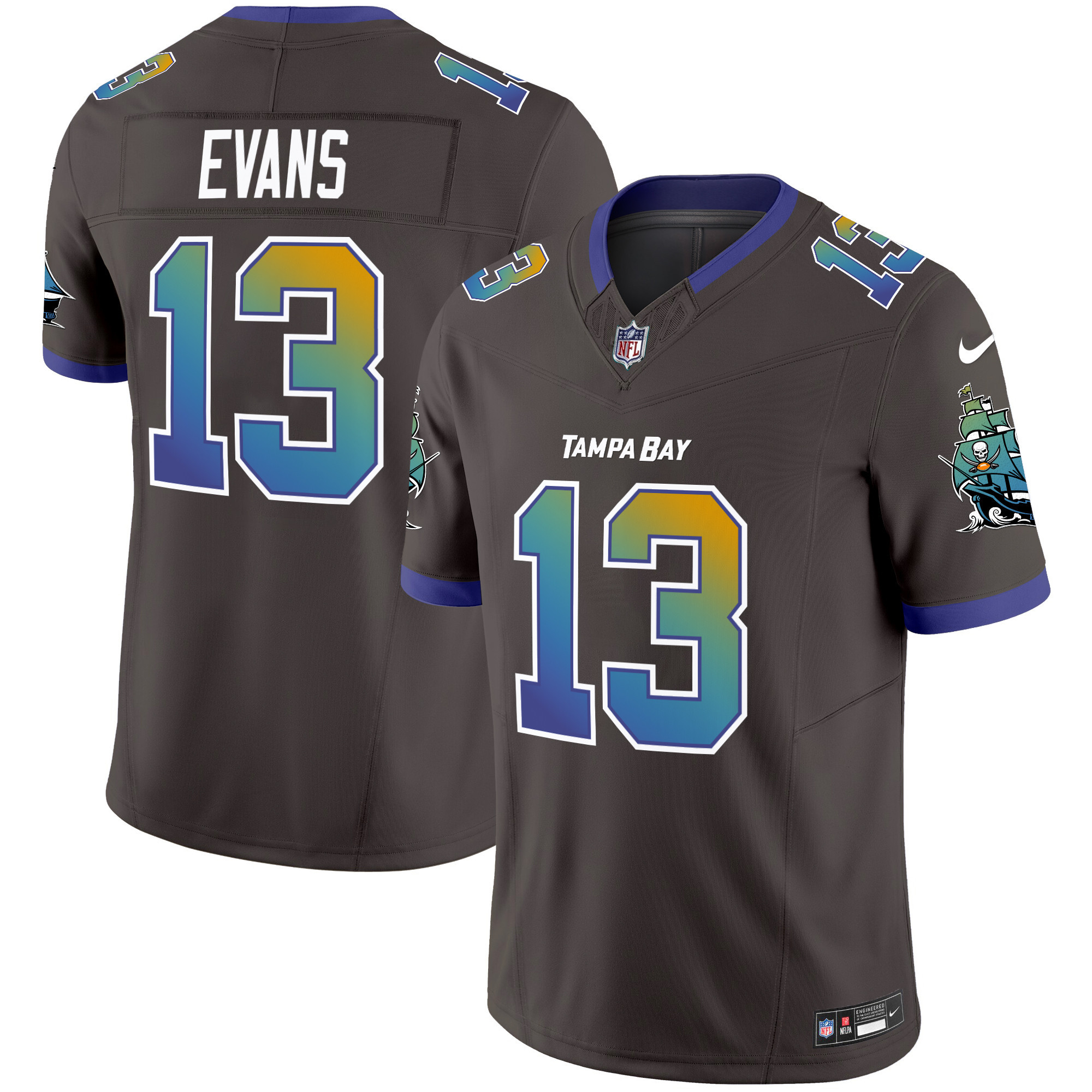 Men's Mike Evans Tampa Bay Buccaneers "Tampa City" Vapor Limited Pewter Jersey - All Stitched