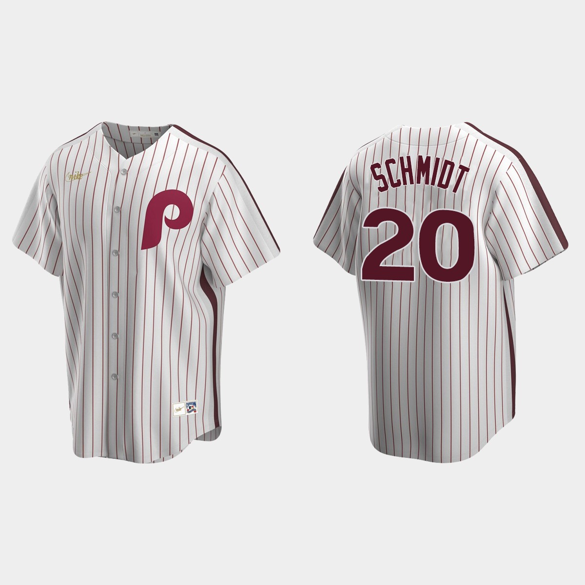 Men's Mike Schmidt #20 Philadelphia Phillies Cooperstown Collection Home Jersey - White