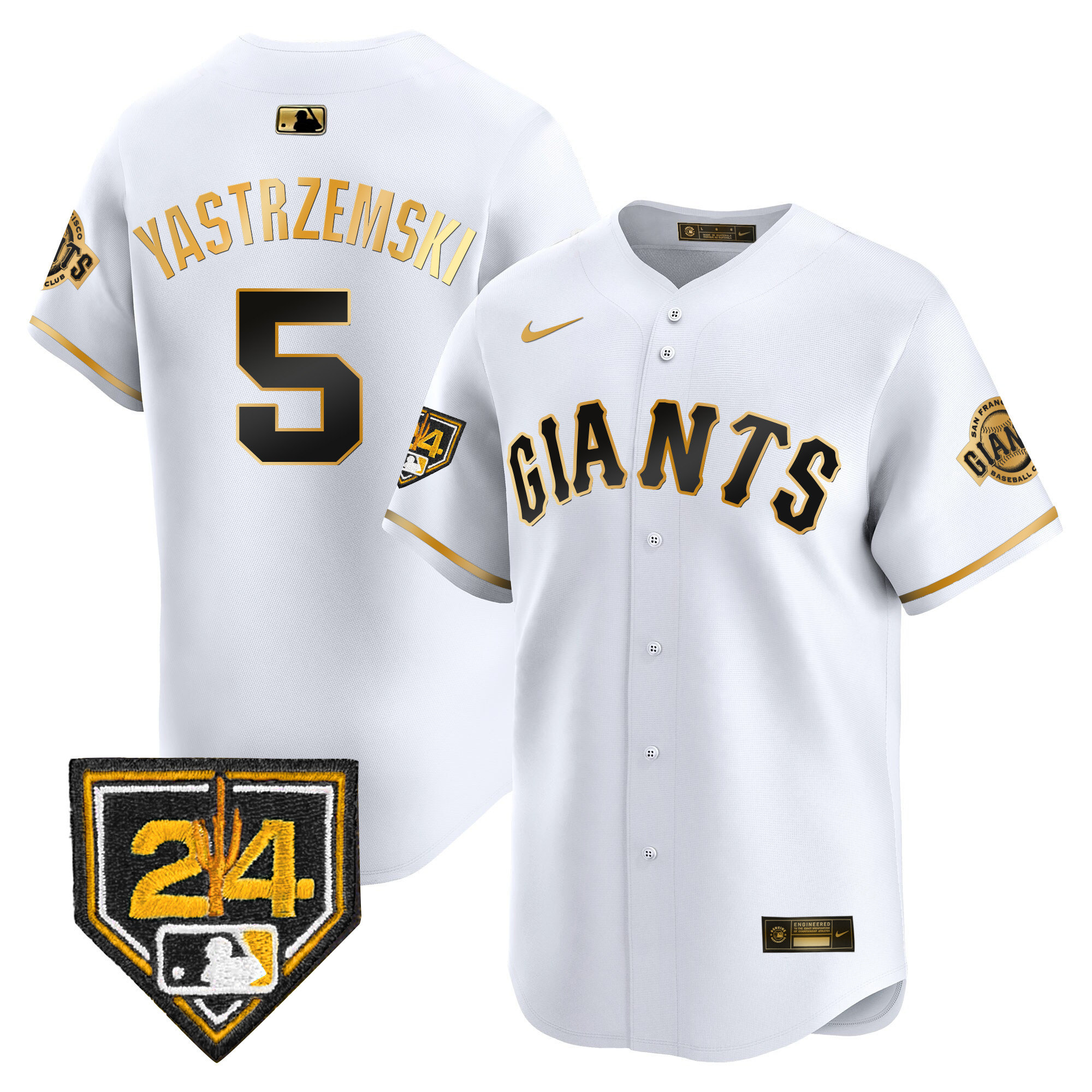Men's Mike Yastrzemski San Francisco Giants 2024 Spring Training Vapor Premier Limited White Gold Jersey - All Stitched